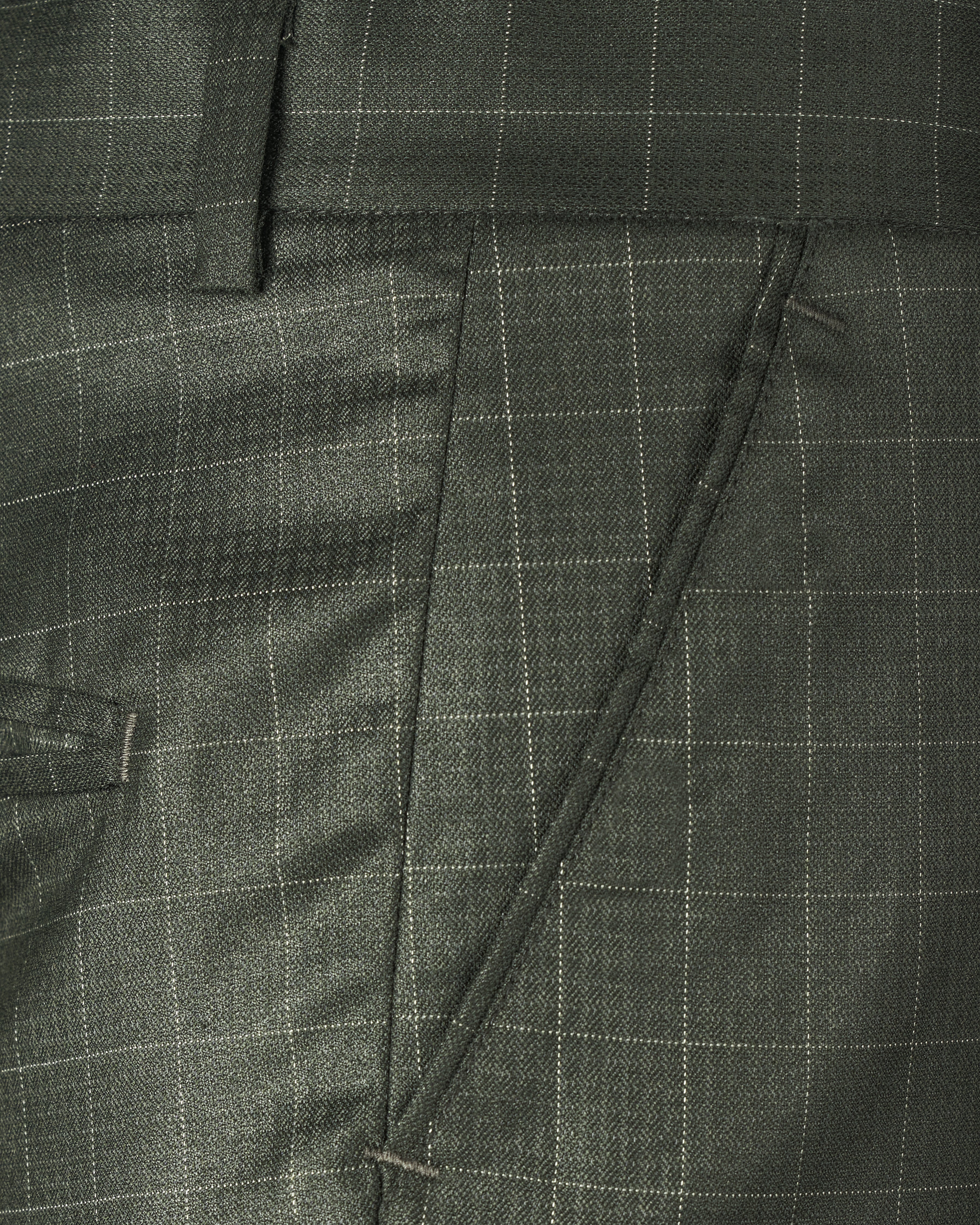 Dune Dark Green Subtle Checkered Pant T2706-28, T2706-30, T2706-32, T2706-34, T2706-36, T2706-38, T2706-40, T2706-42, T2706-44