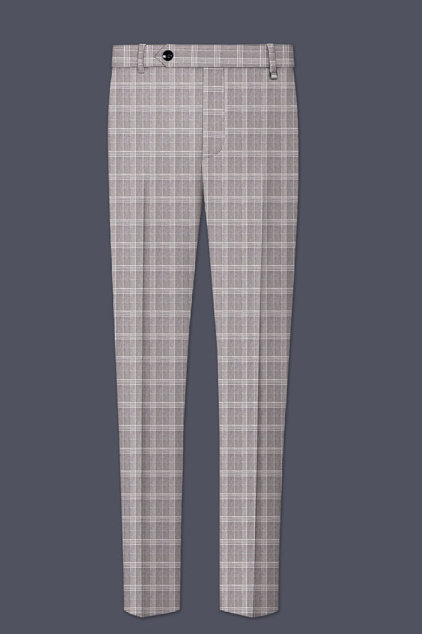 Bronco Gray and White Plaid Pant