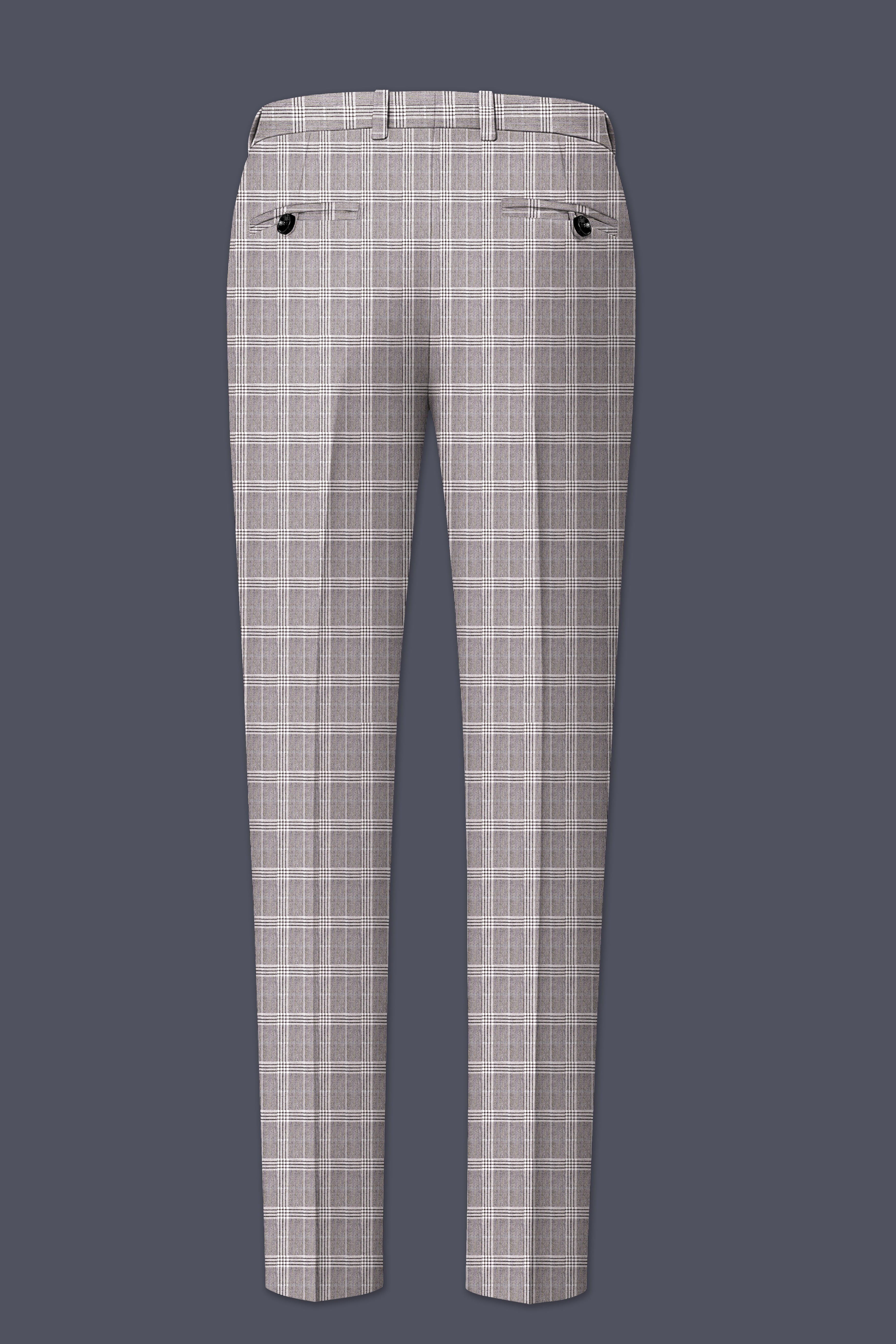 Bronco Gray and White Plaid Pant