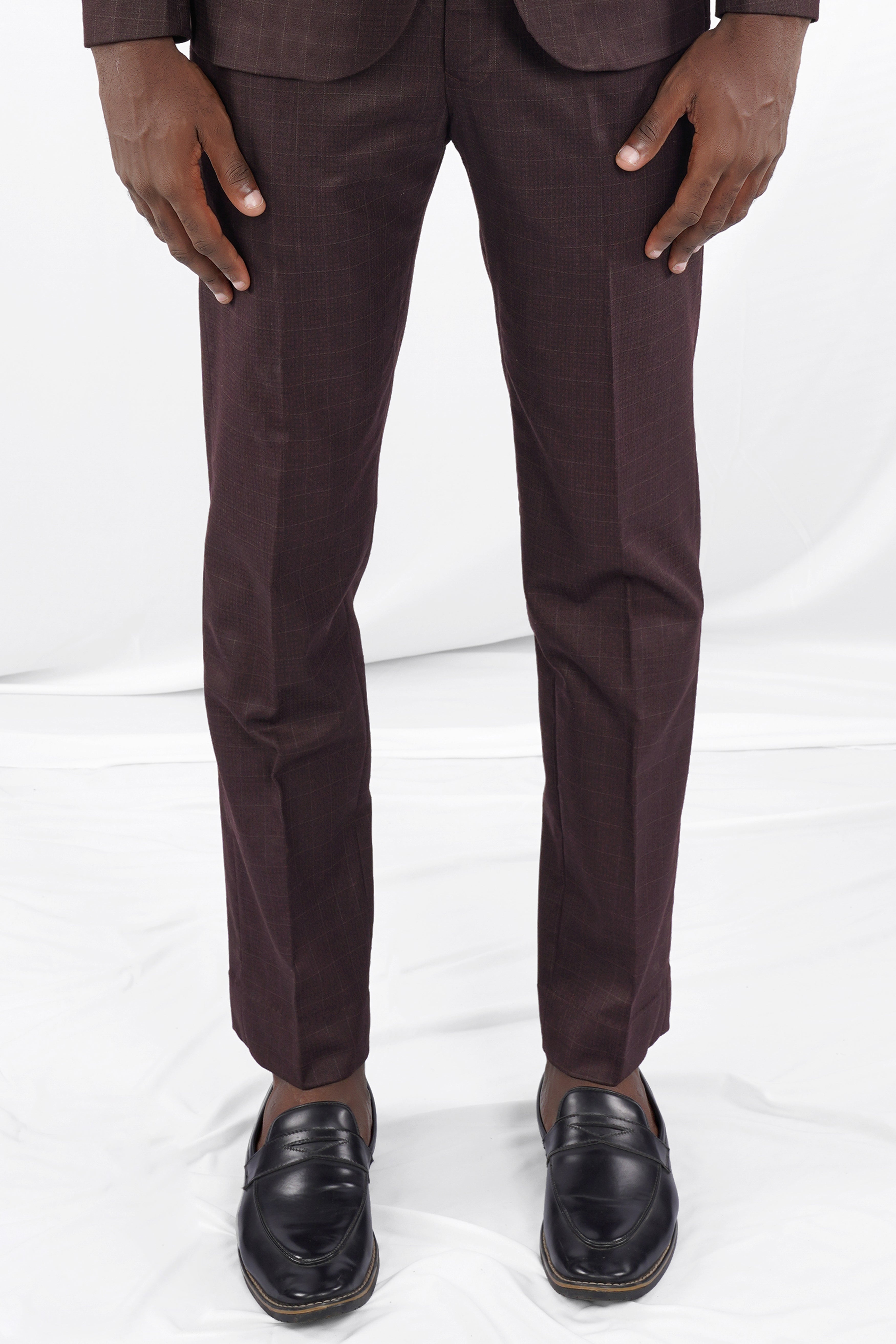 Taupe Maroon Stretchable Dobby traveler Pant T2715-28, T2715-30, T2715-32, T2715-34, T2715-36, T2715-38, T2715-40, T2715-42, T2715-44