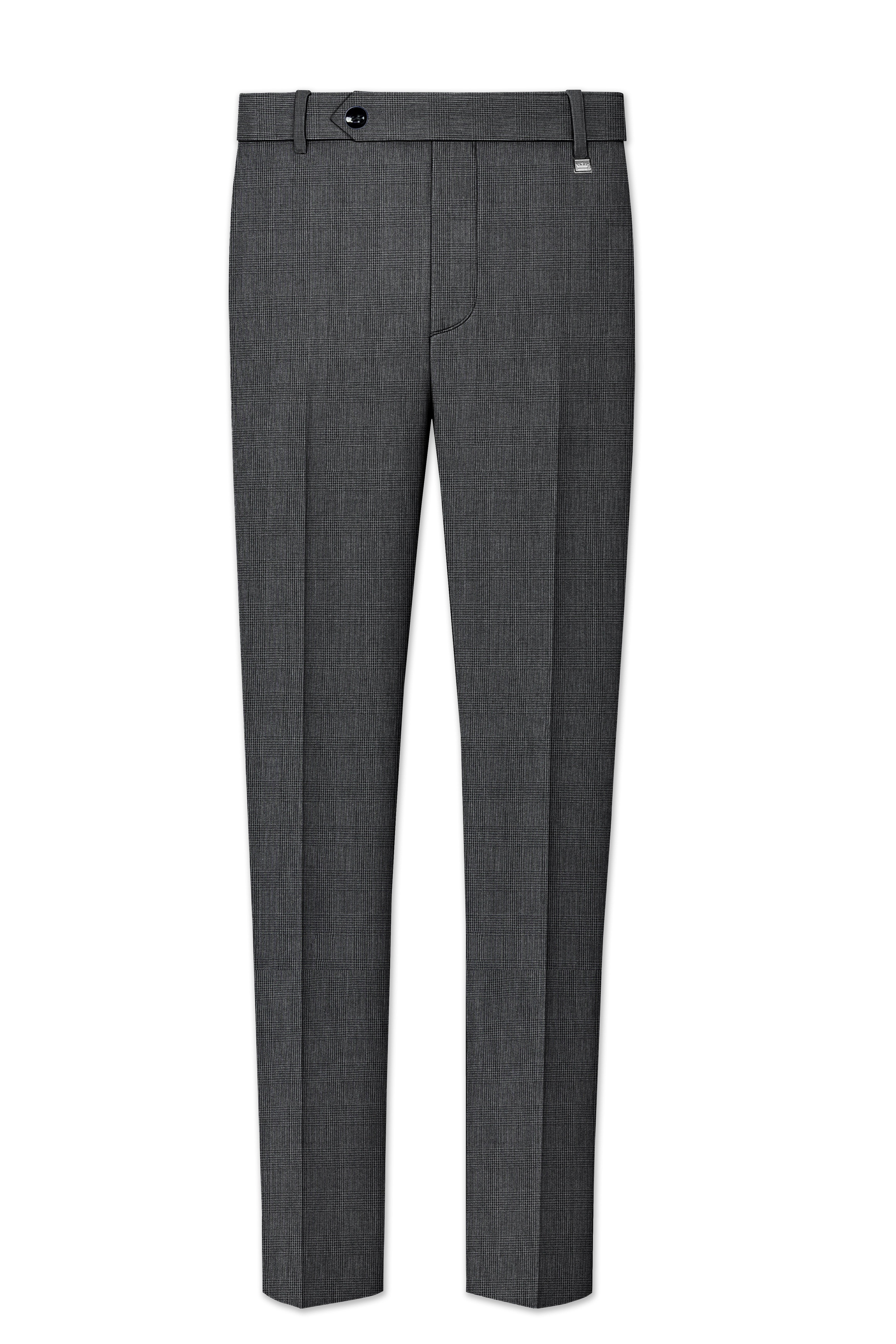 Tundora Dark Gray Subtle Plaid Pant