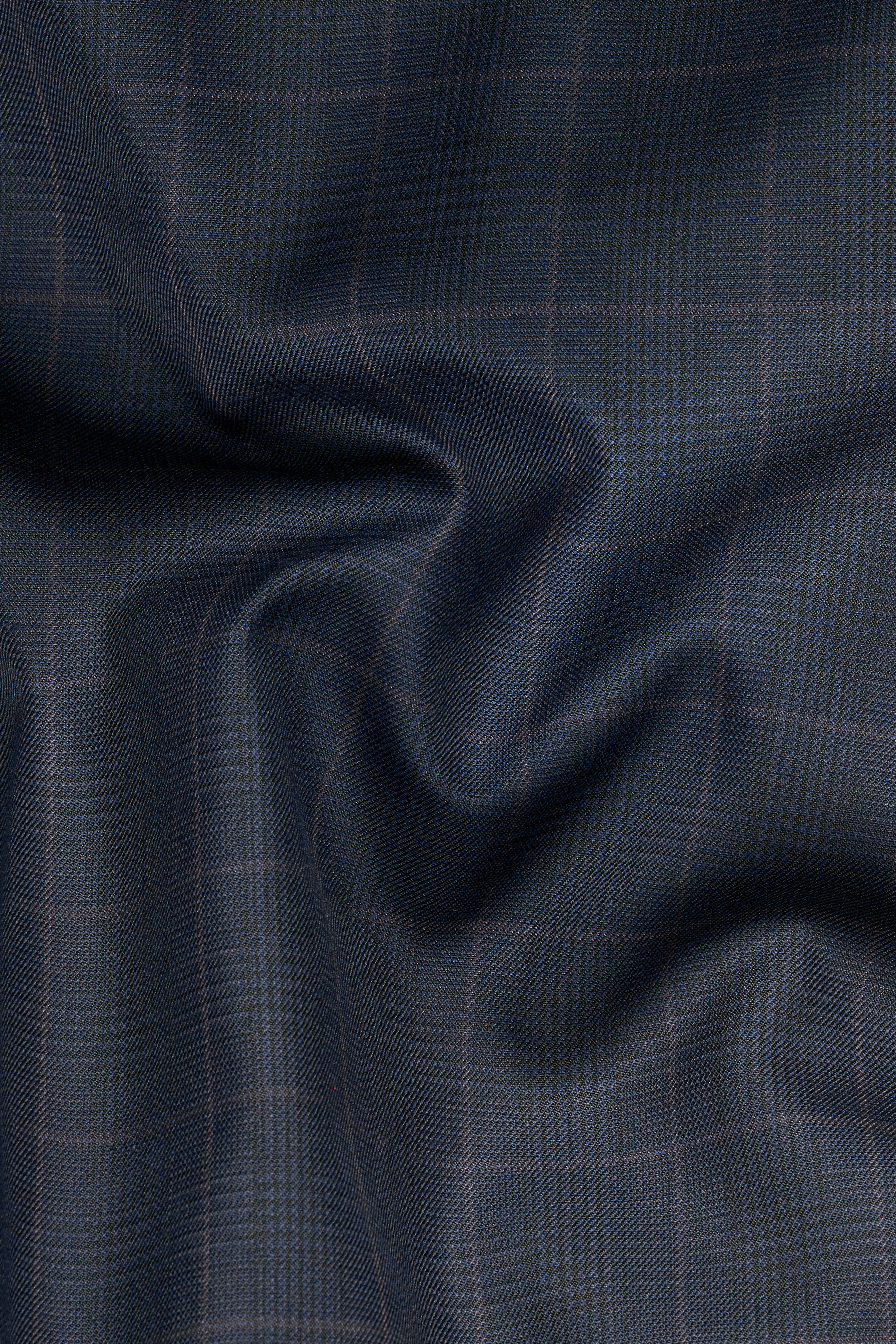 Baltic Blue Checkered Wool Rich Pant T2737-28, T2737-30, T2737-32, T2737-34, T2737-36, T2737-38, T2737-40, T2737-42, T2737-44