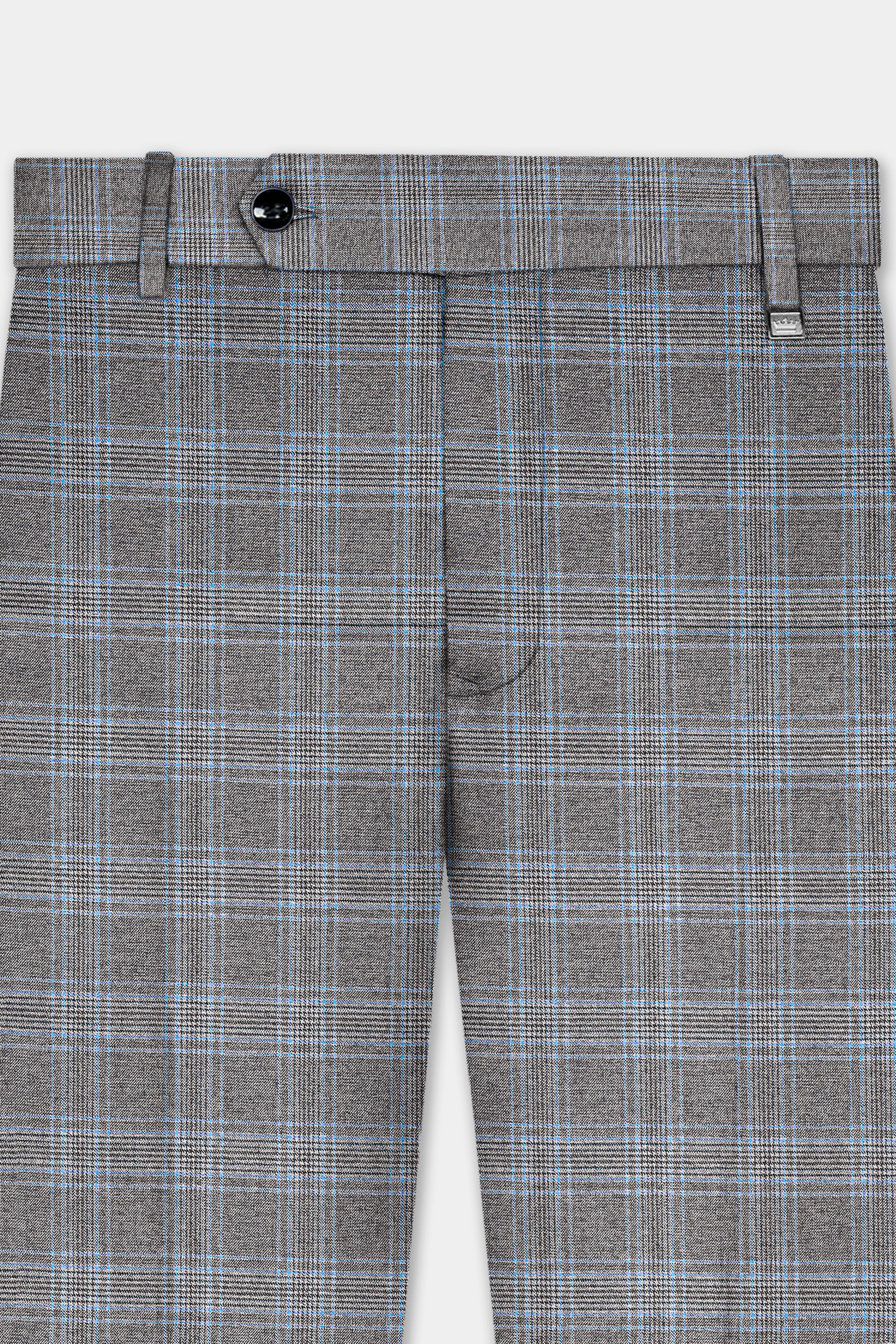 Dorado Blue with Casper Gray Plaid Wool Rich Pant