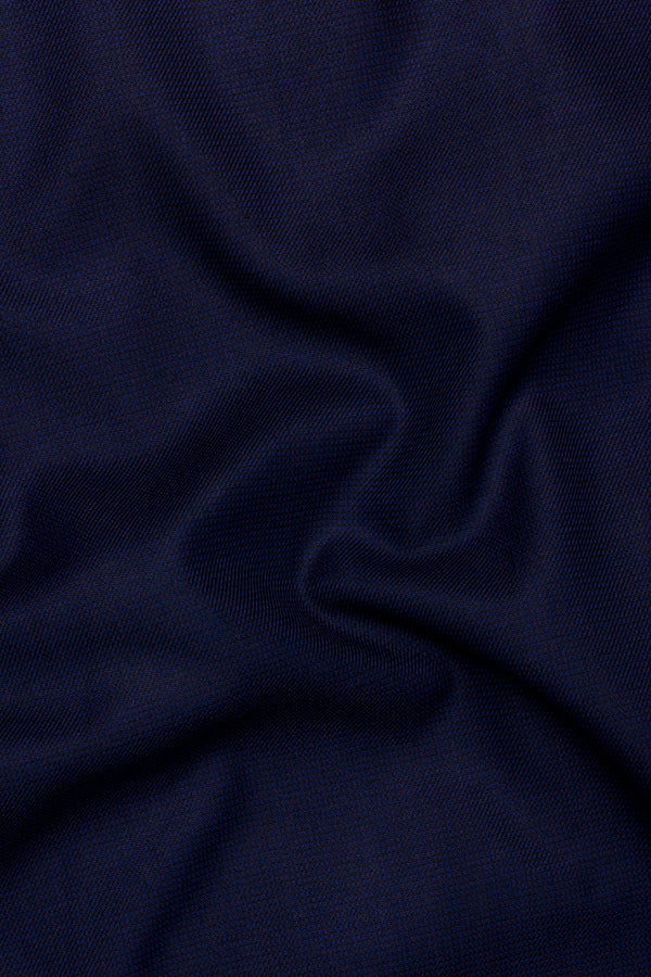 Midnight Navy Blue Wool Rich Pant