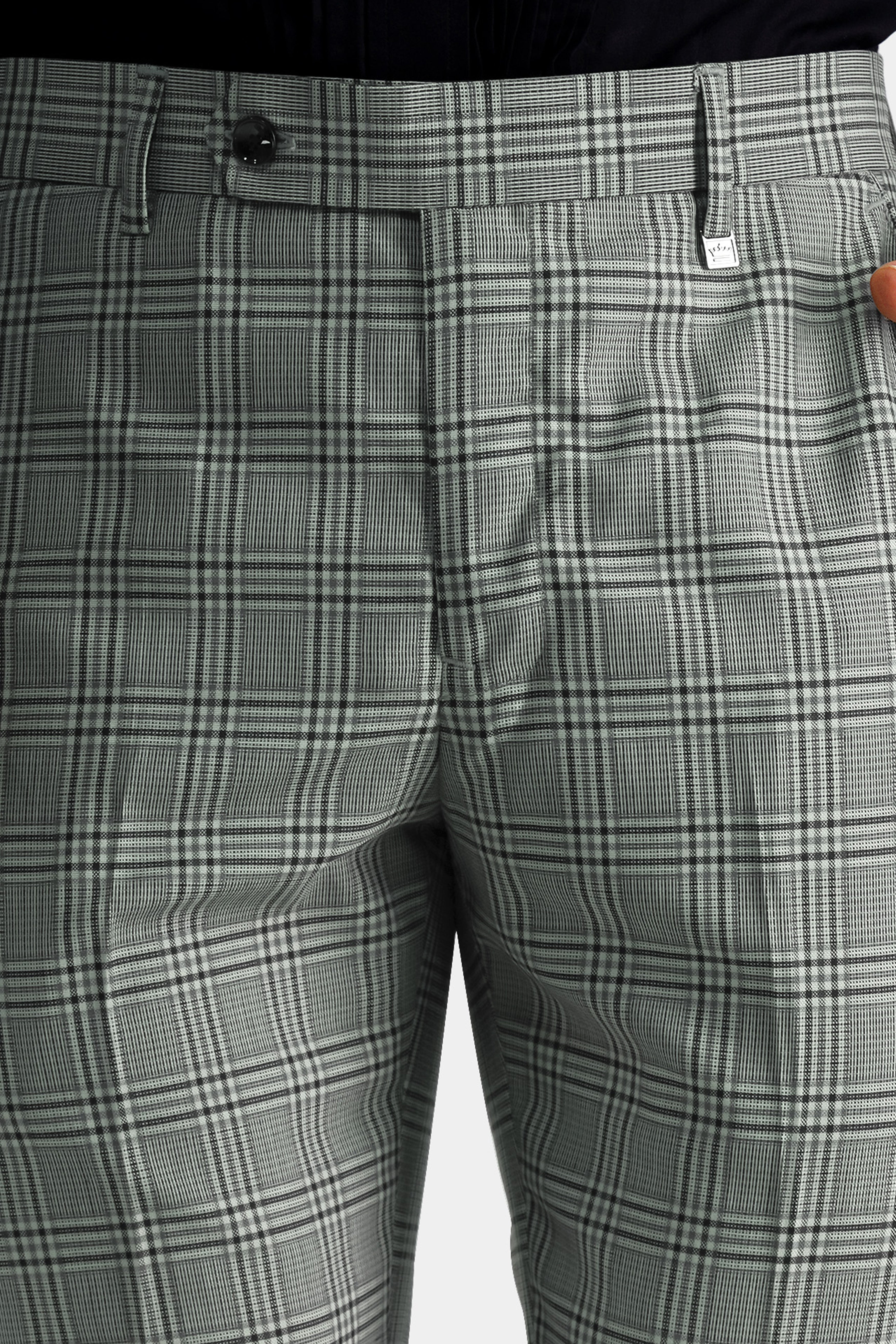 Flint Gray Plaid Wool Rich Pant T2754-28, T2754-30, T2754-32, T2754-34, T2754-36, T2754-38, T2754-40, T2754-42, T2754-44