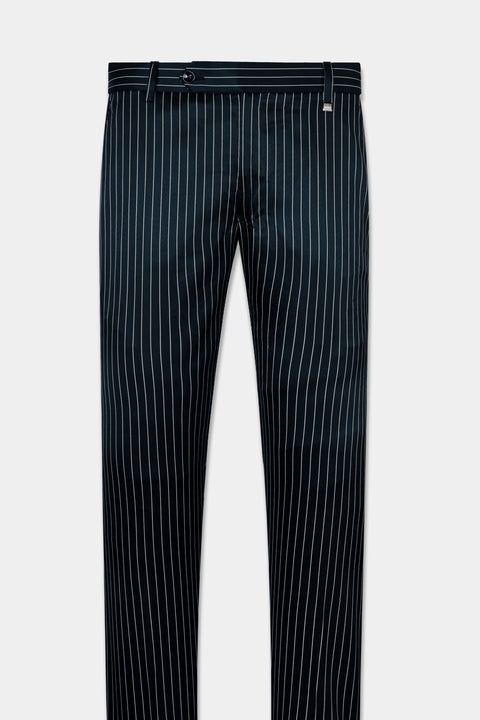 Chetwode Blue and Iroko Brown Stripes Premium WoolBlend Pant For Men