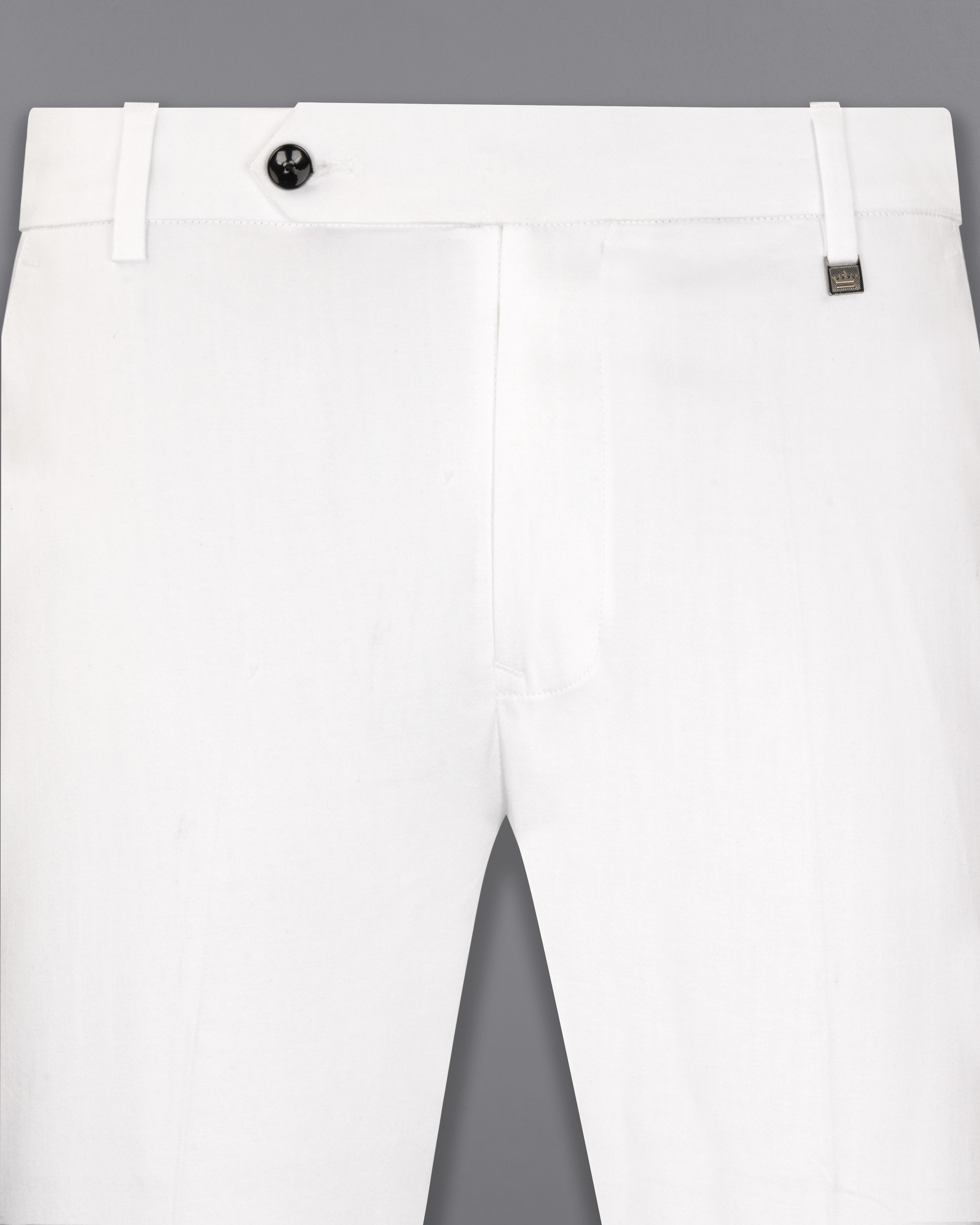 Bright White Solid Stretchable Premium Cotton traveler Pant T2632-28, T2632-30, T2632-32, T2632-34, T2632-36, T2632-38, T2632-40, T2632-42, T2632-44