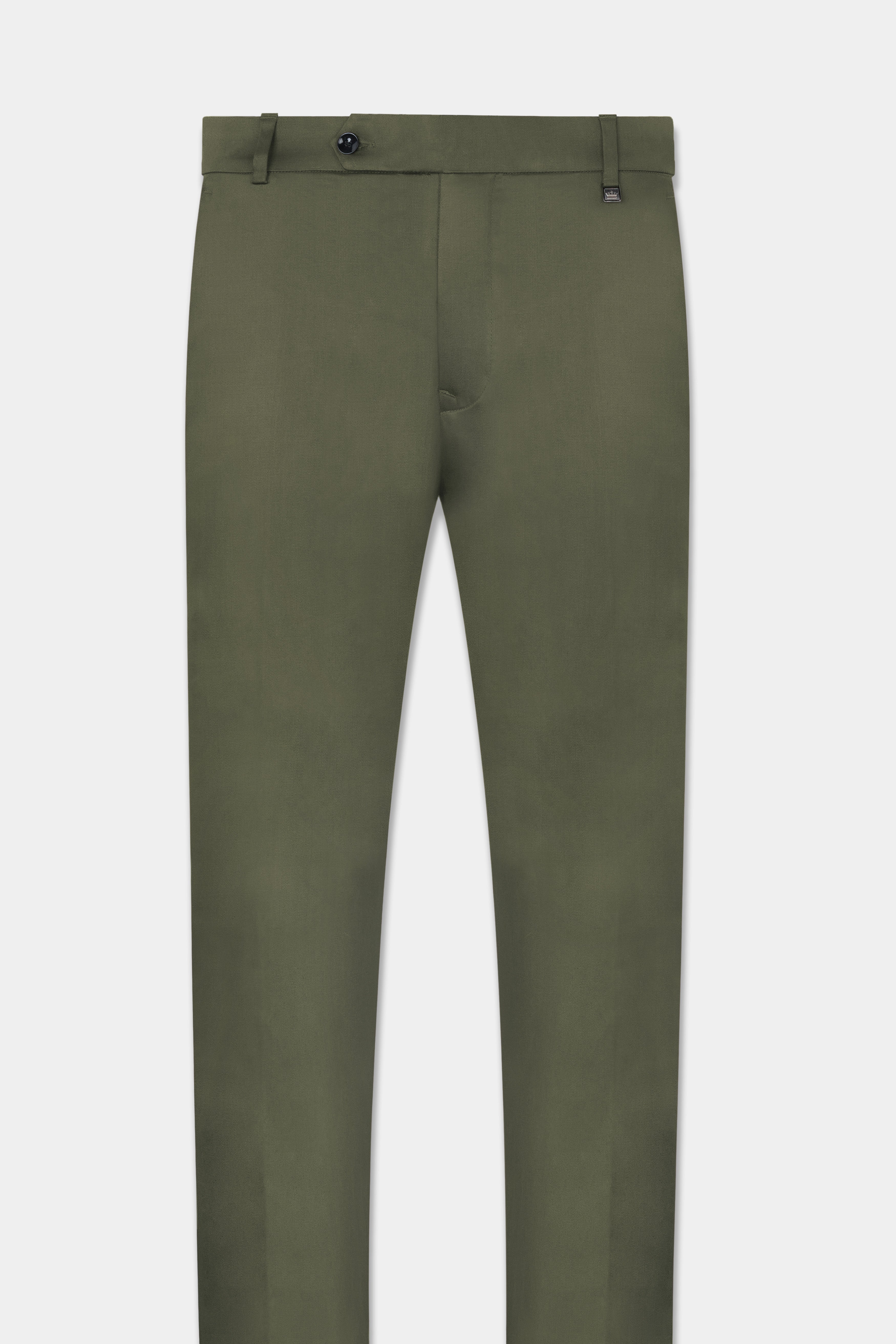 Hemlock Green Plain-Solid Premium Cotton Single Breasted Suits for