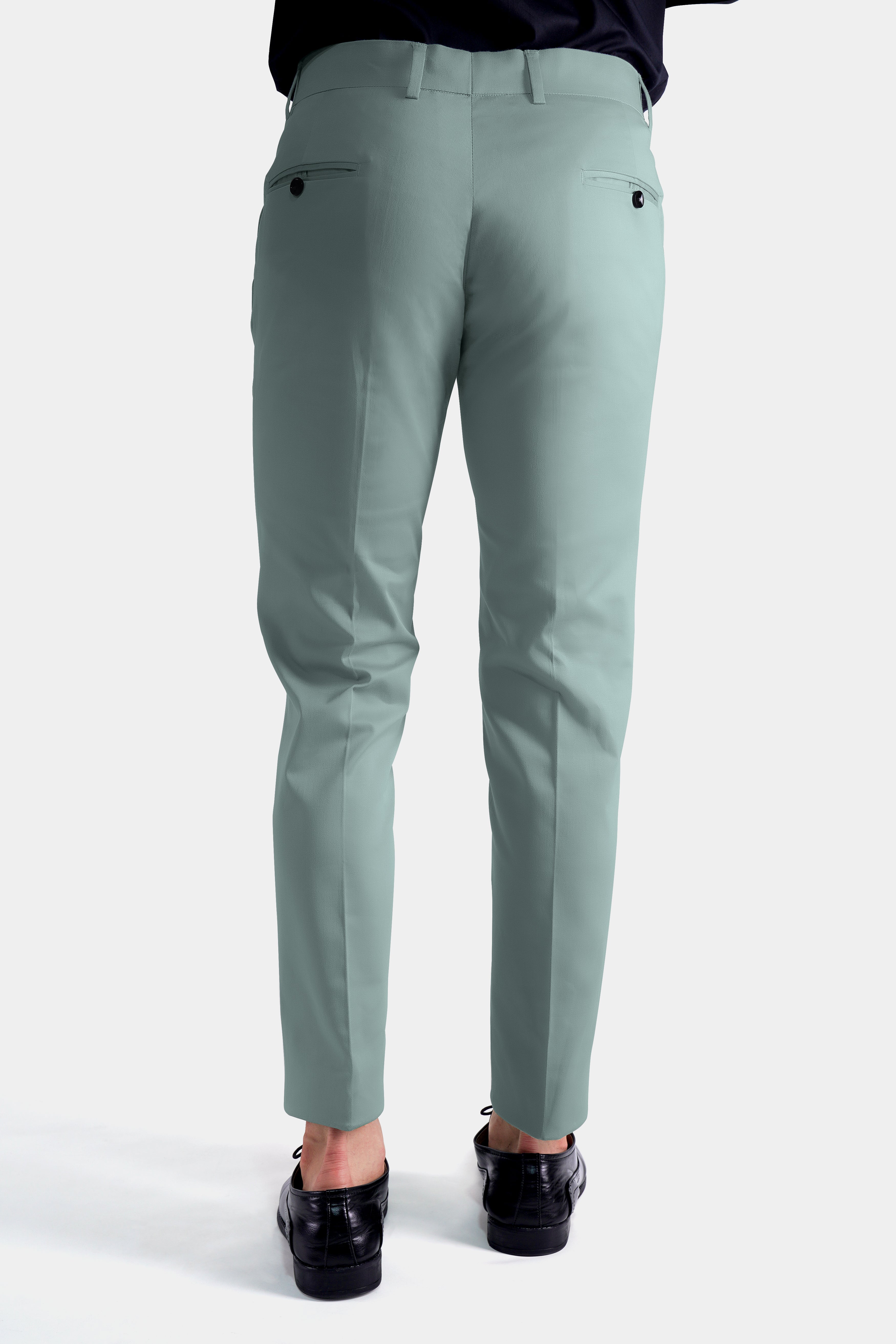 Edward Blue Plain-Solid Premium Cotton Pant For Men
