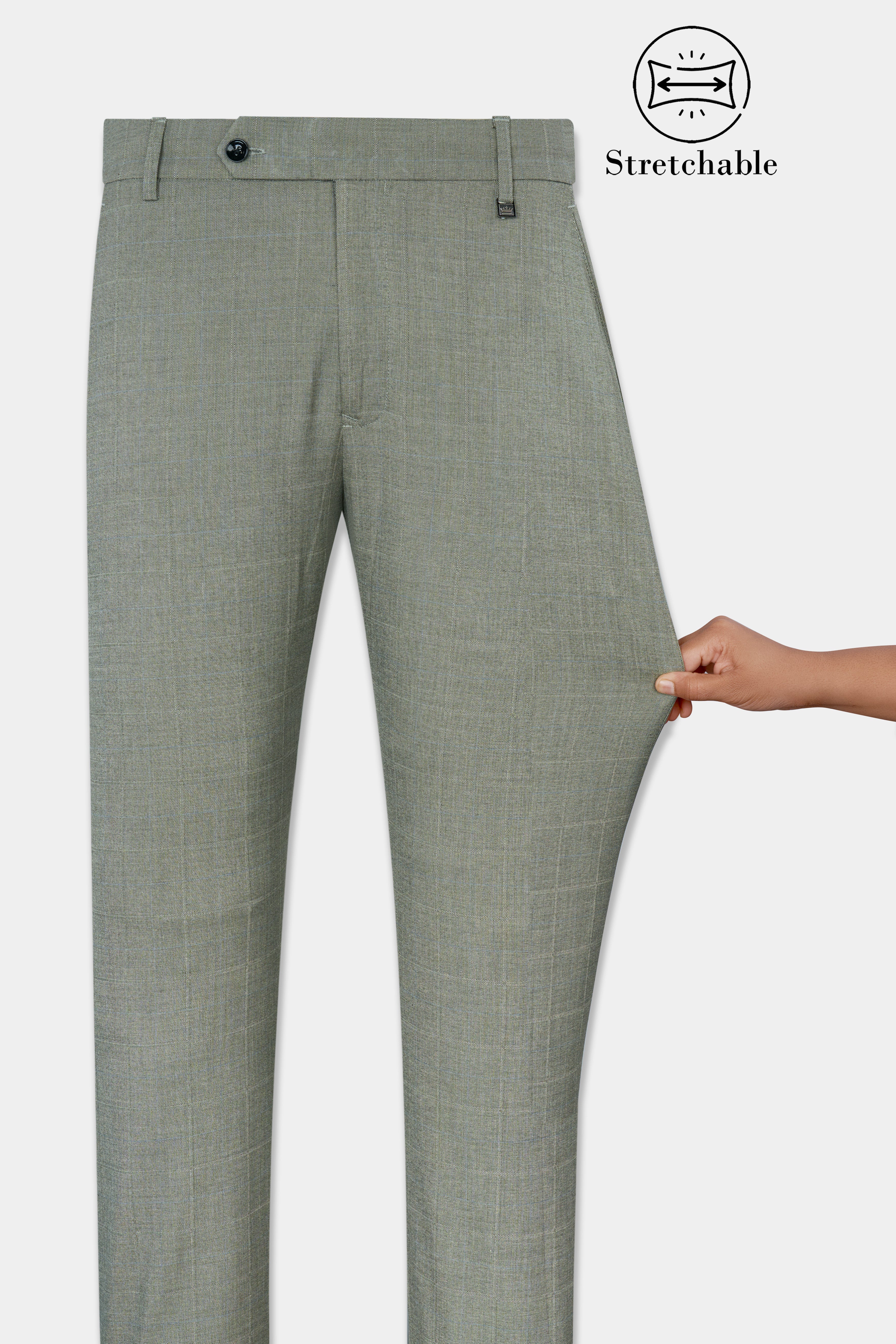 Davys Gray with Horizontal Stitches Wool Rich Pant T2813-28, T2813-30, T2813-32, T2813-34, T2813-36, T2813-38, T2813-40, T2813-42, T2813-44