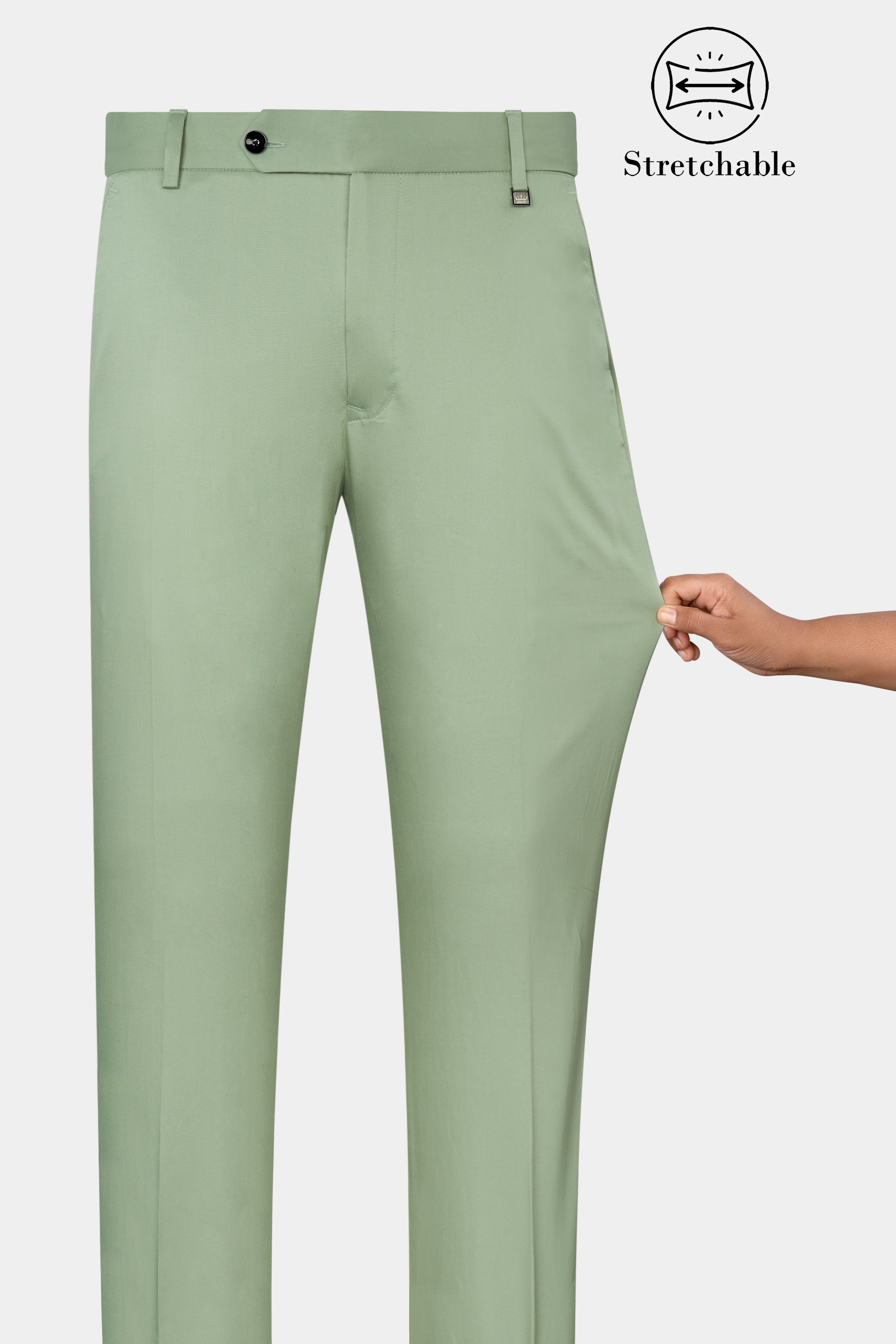 Asparagus Green with Horizontal Stitches Premium Cotton Pant T2814-28, T2814-30, T2814-32, T2814-34, T2814-36, T2814-38, T2814-40, T2814-42, T2814-44