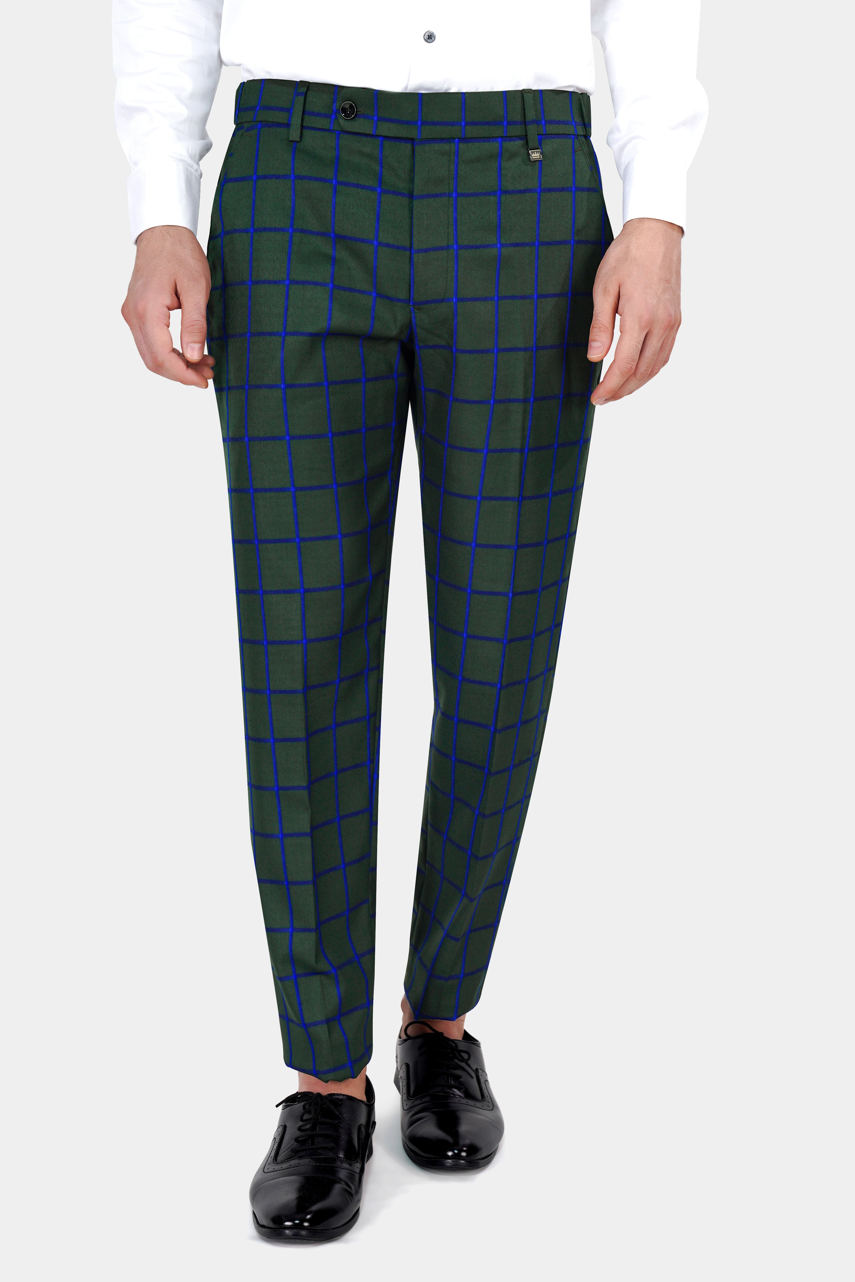 Kombu Green Checkered Pant T2839-28, T2839-30, T2839-32, T2839-34, T2839-36, T2839-38, T2839-40, T2839-42, T2839-44