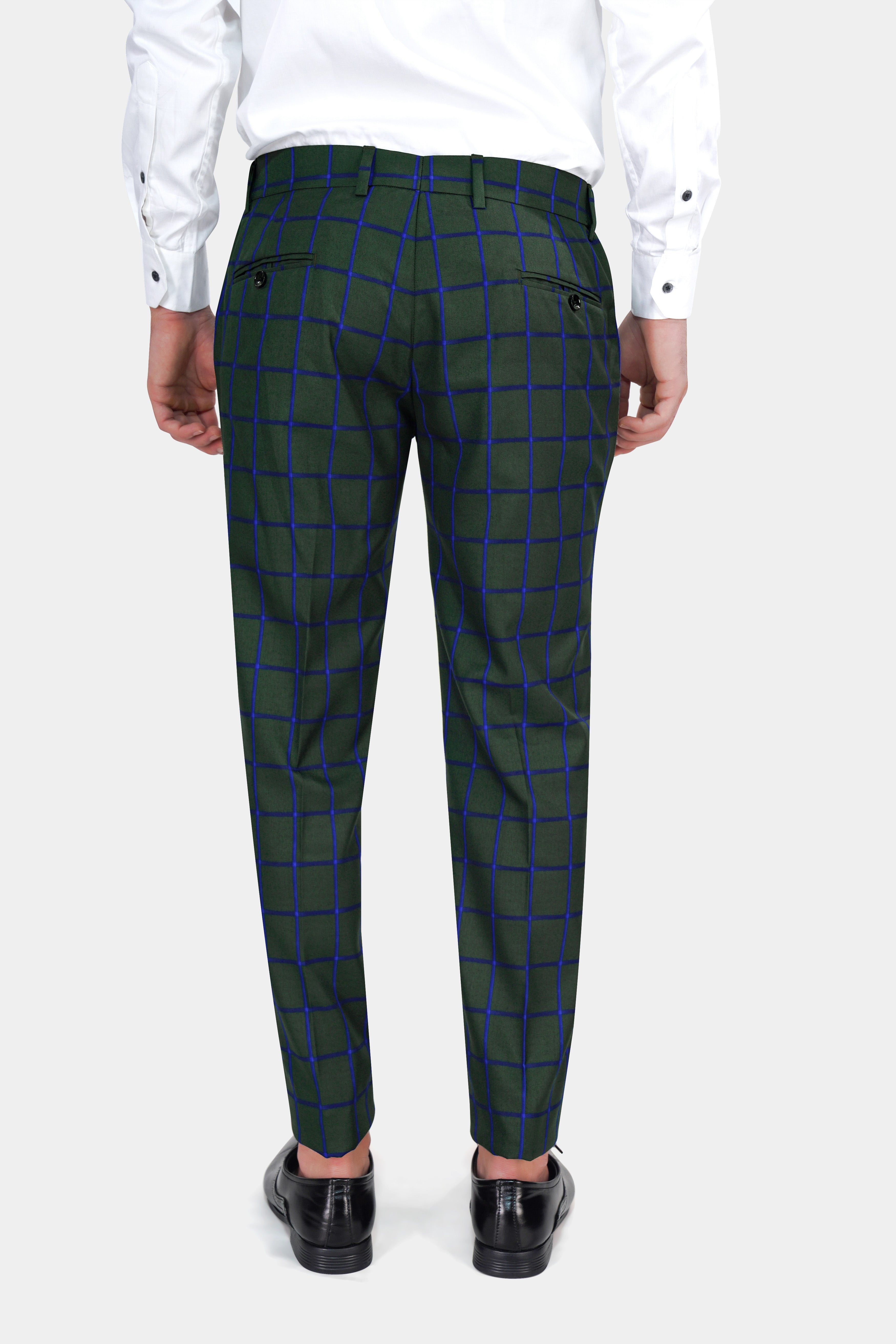 Kombu Green Checkered Pant T2839-28, T2839-30, T2839-32, T2839-34, T2839-36, T2839-38, T2839-40, T2839-42, T2839-44