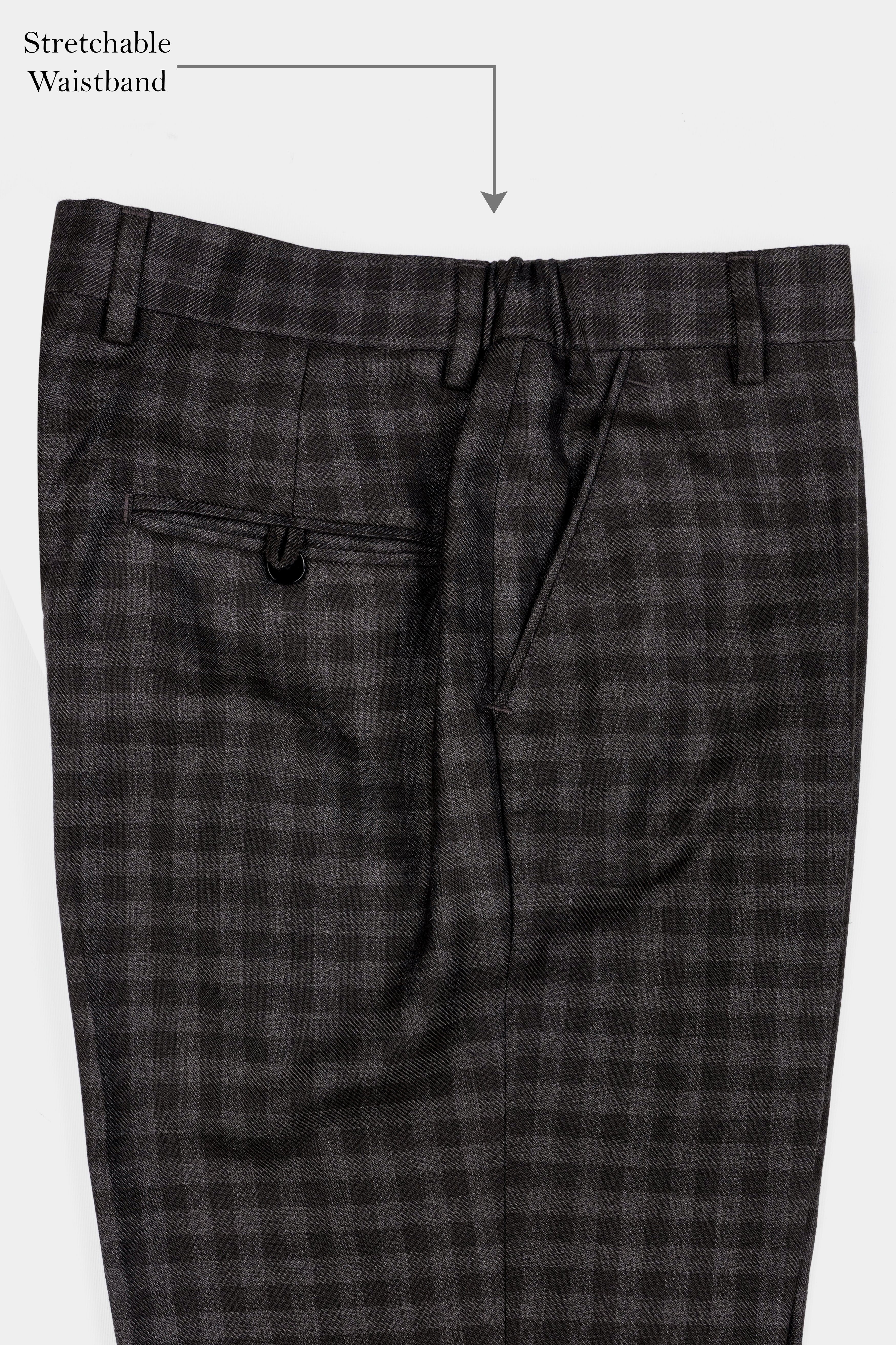 Jade Black and Storm Brown Checkered Wool Rich Pant T2898-SW-28, T2898-SW-30, T2898-SW-32, T2898-SW-34, T2898-SW-36, T2898-SW-38, T2898-SW-40, T2898-SW-42, T2898-SW-44