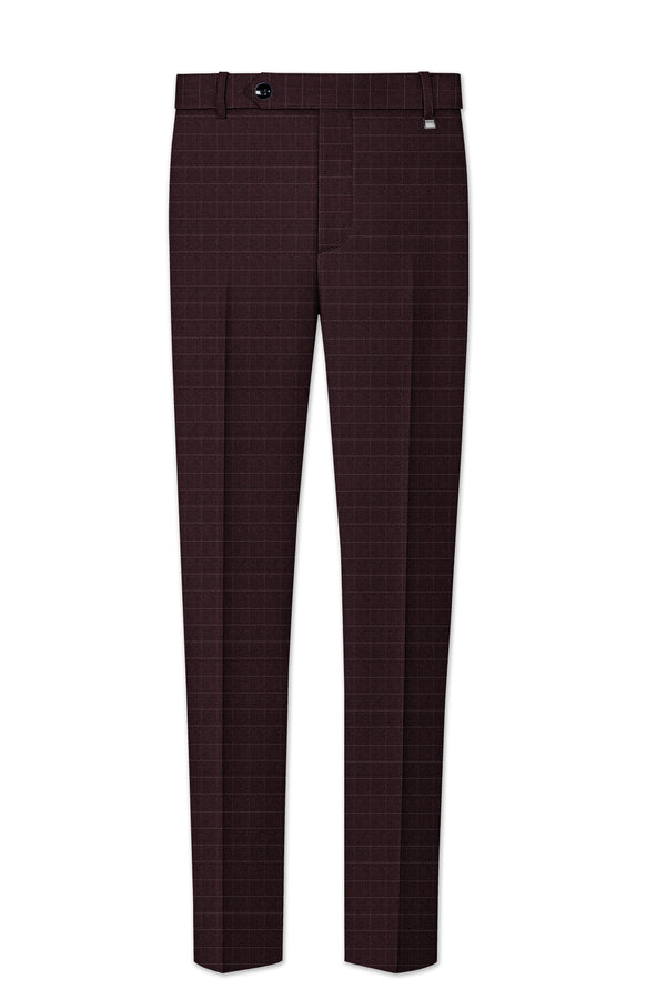 Gondola Brown Checkered Wool Rich Pant