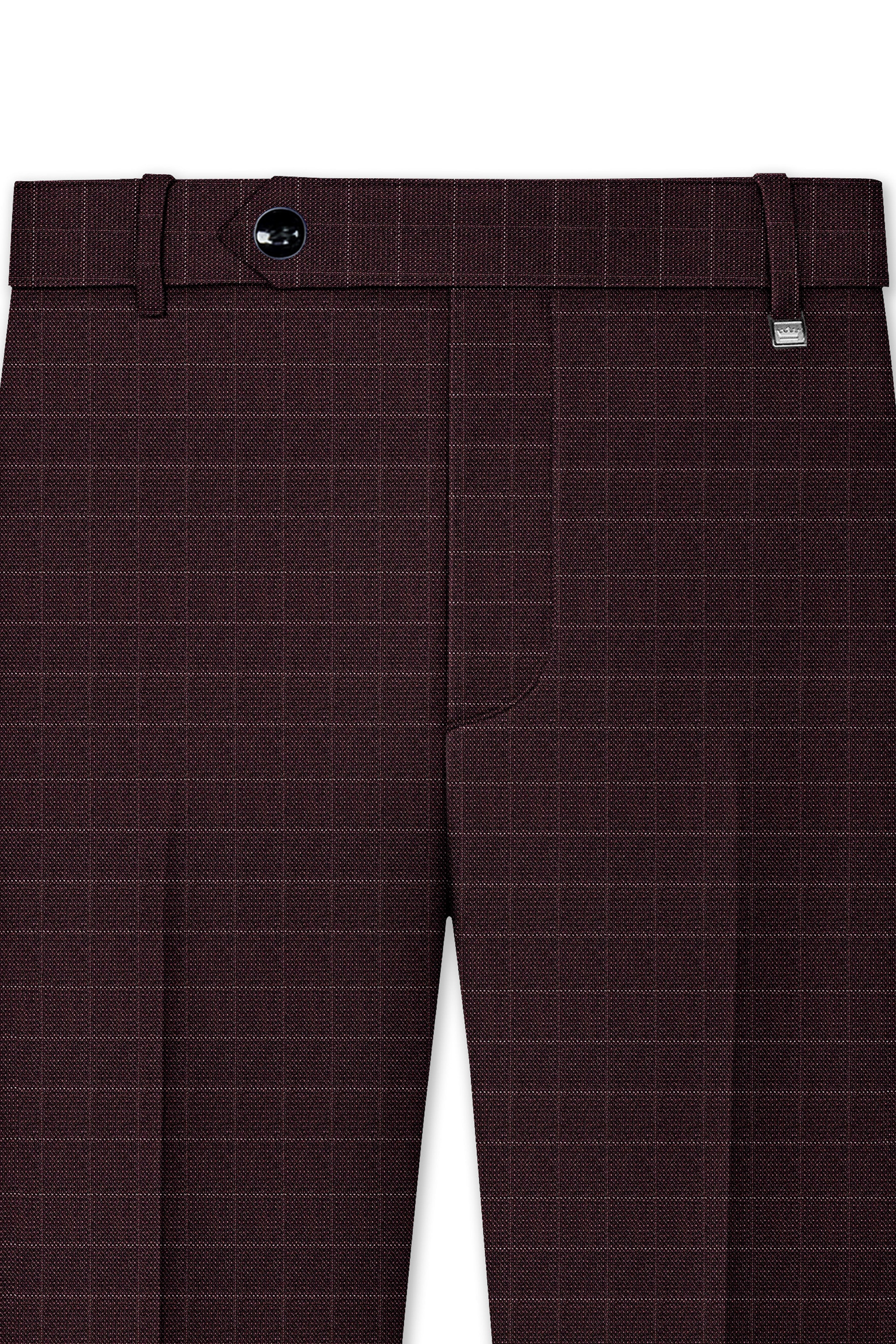 Gondola Brown Checkered Wool Rich Pant