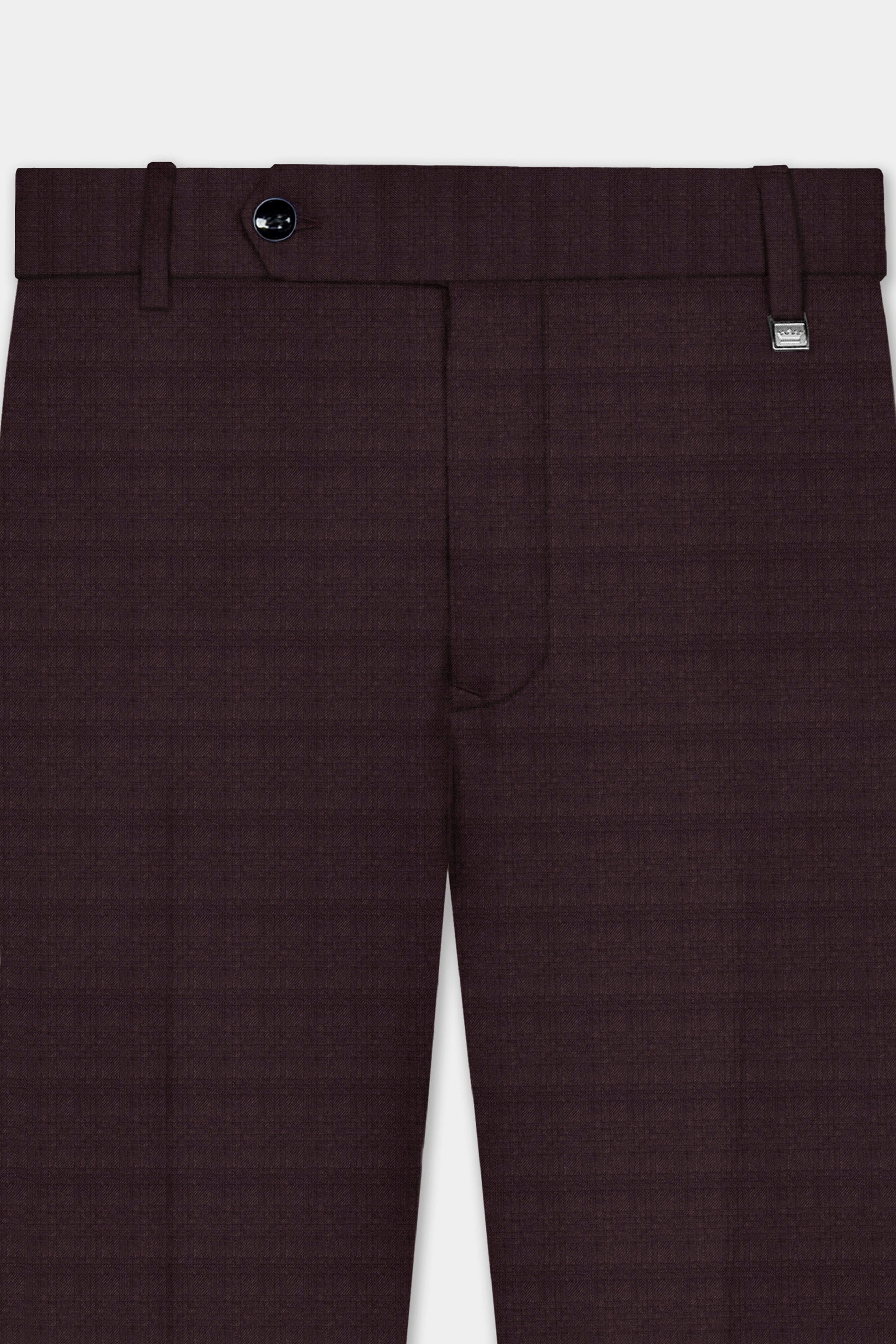 Plum Maroon Wool Rich Pant