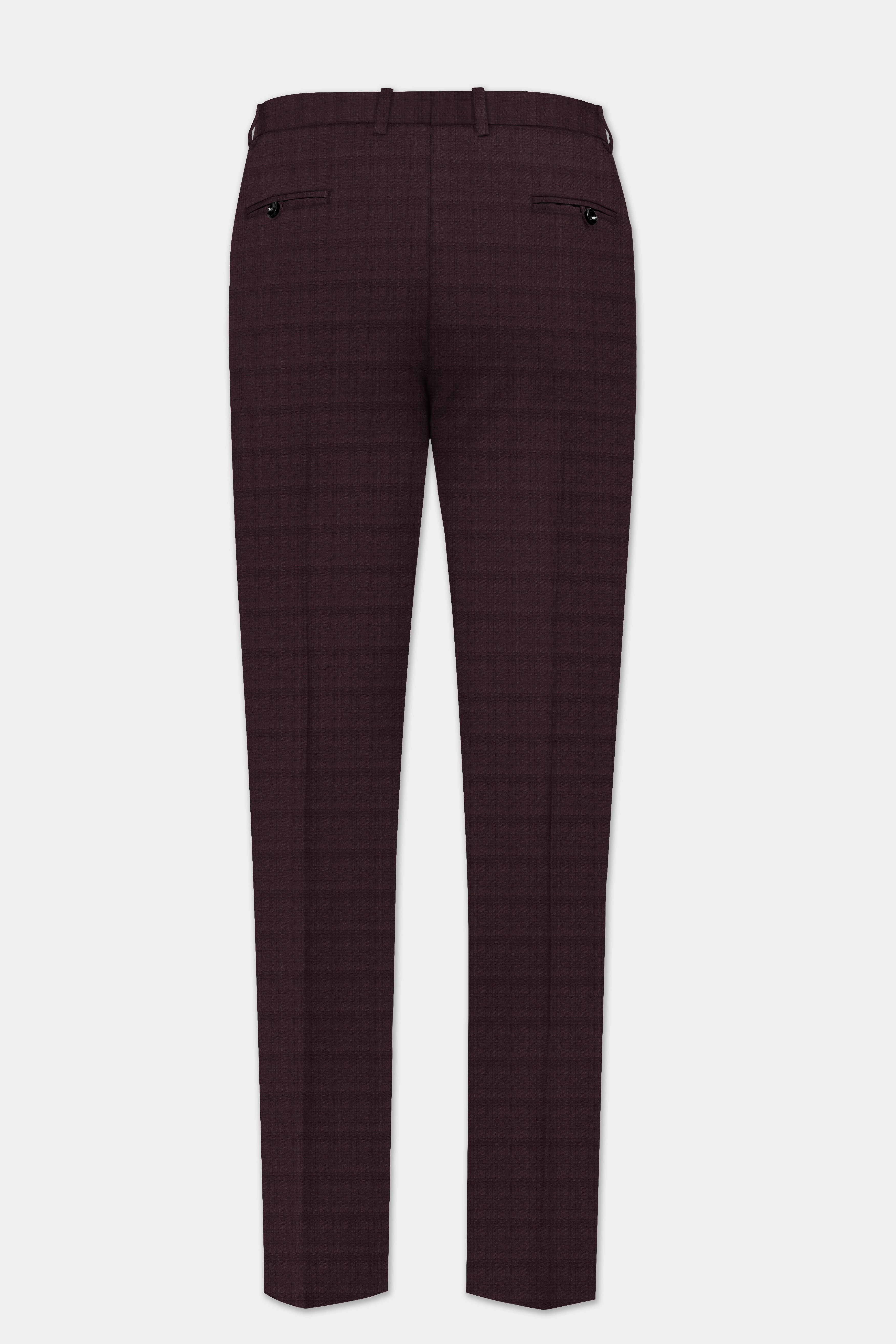 Plum Maroon Wool Rich Pant