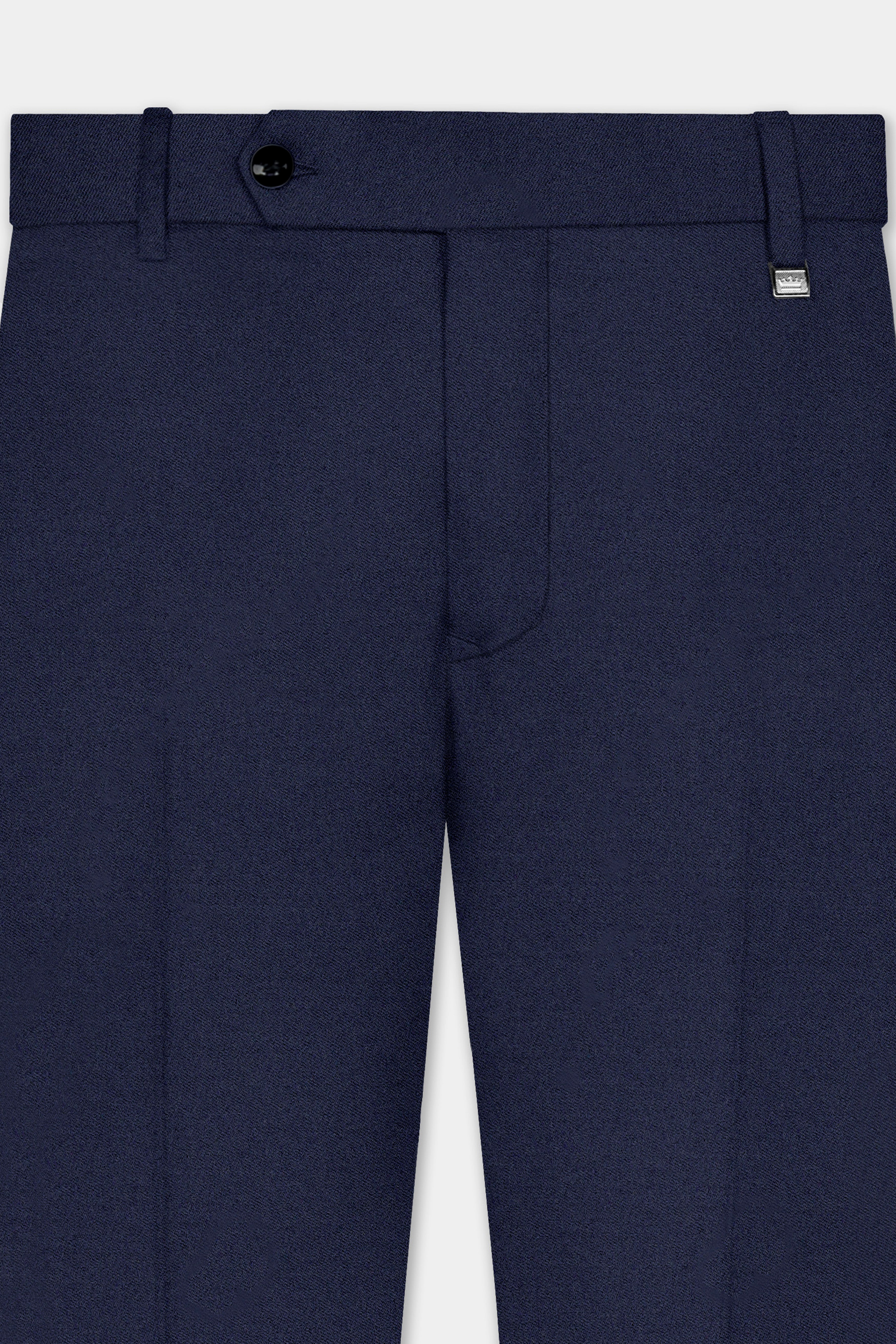 Space Cadet Blue Wool Rich Stretchable Pant