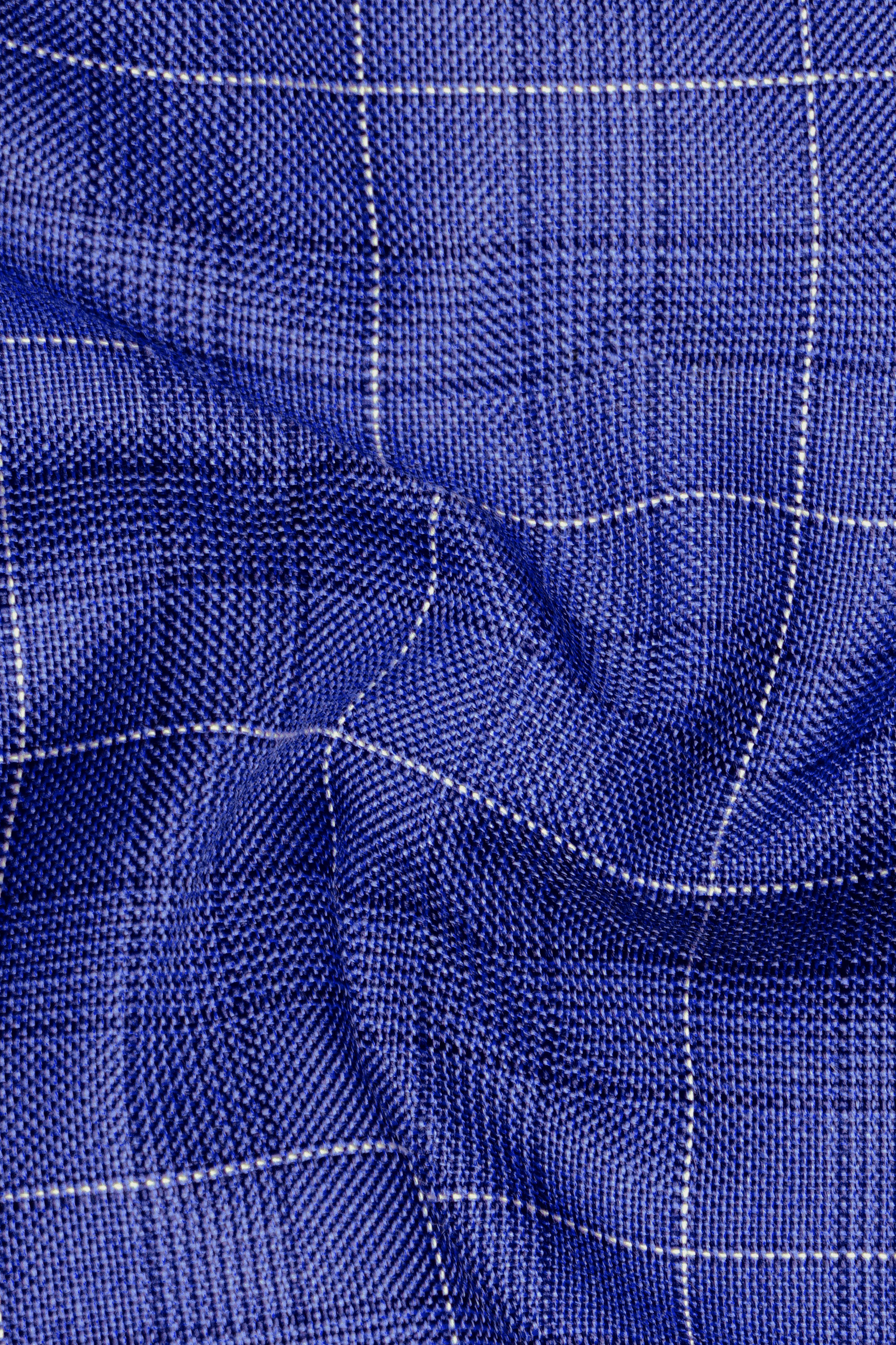 Yonder Blue Wool Rich Plaid Stretchable Pant