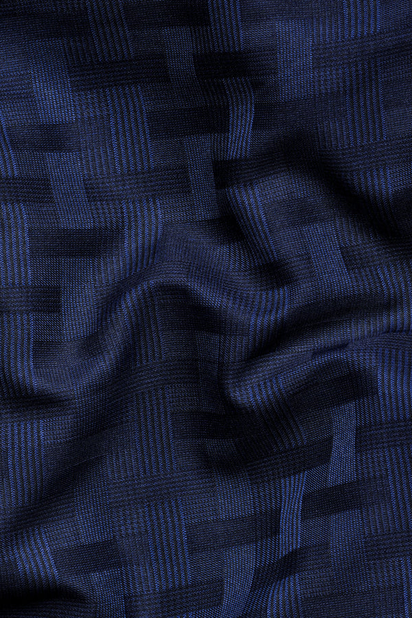 Haiti Blue Wool Rich Stretchable Pant