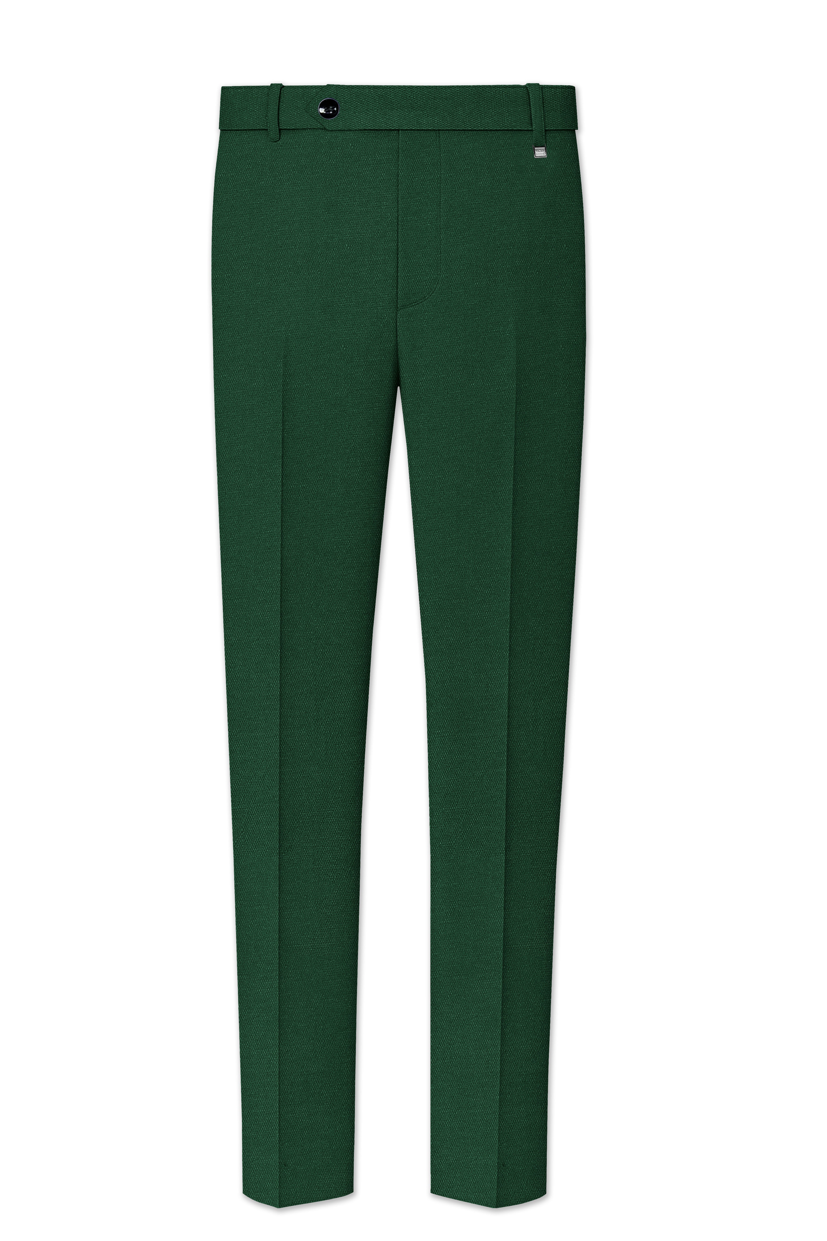 Glade-Basil Green Solid Wool Rich Stretchable traveler Pant