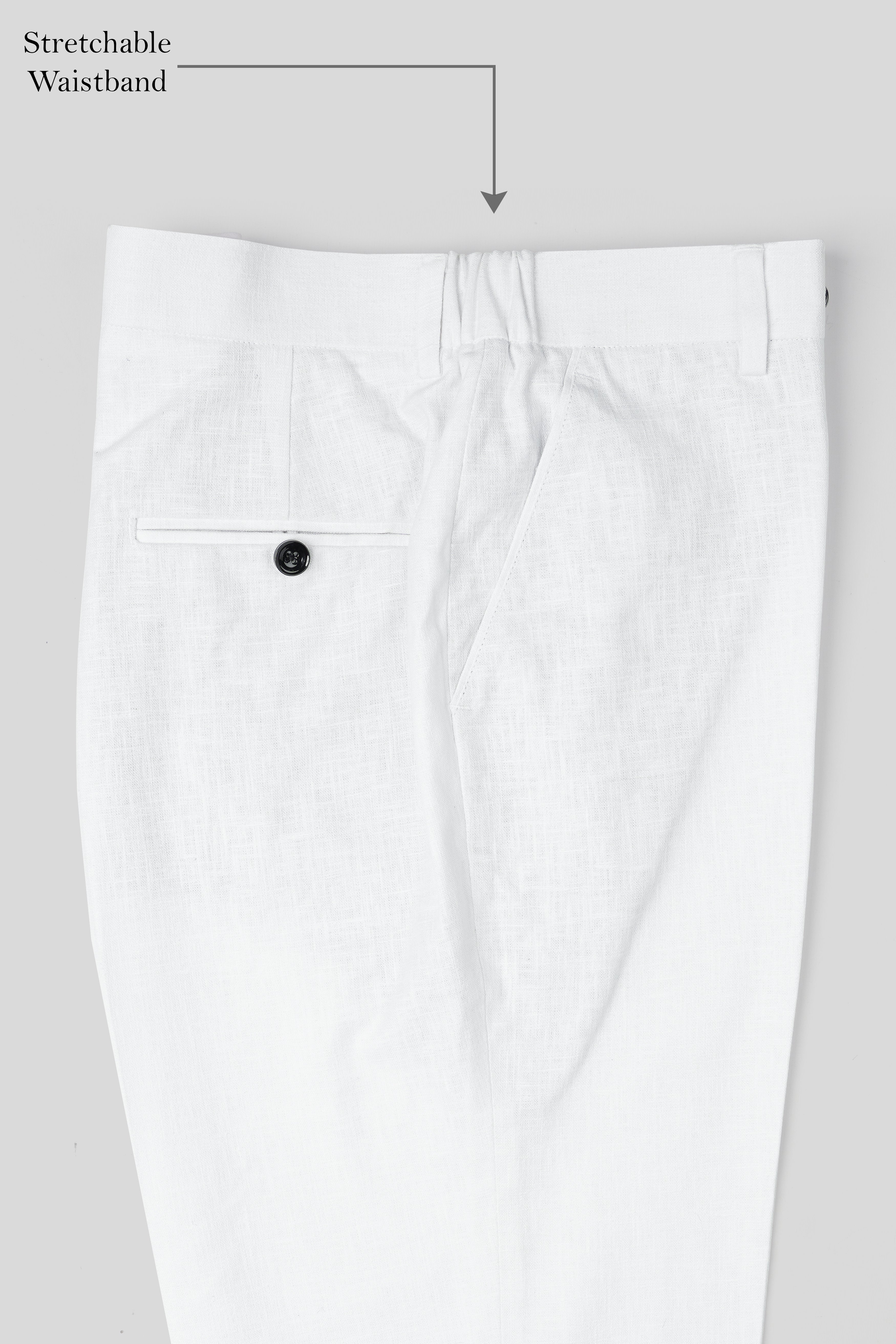 Bright White Luxurious Linen Pant T3042-28, T3042-30, T3042-32, T3042-34, T3042-36, T3042-38, T3042-40, T3042-42, T3042-44