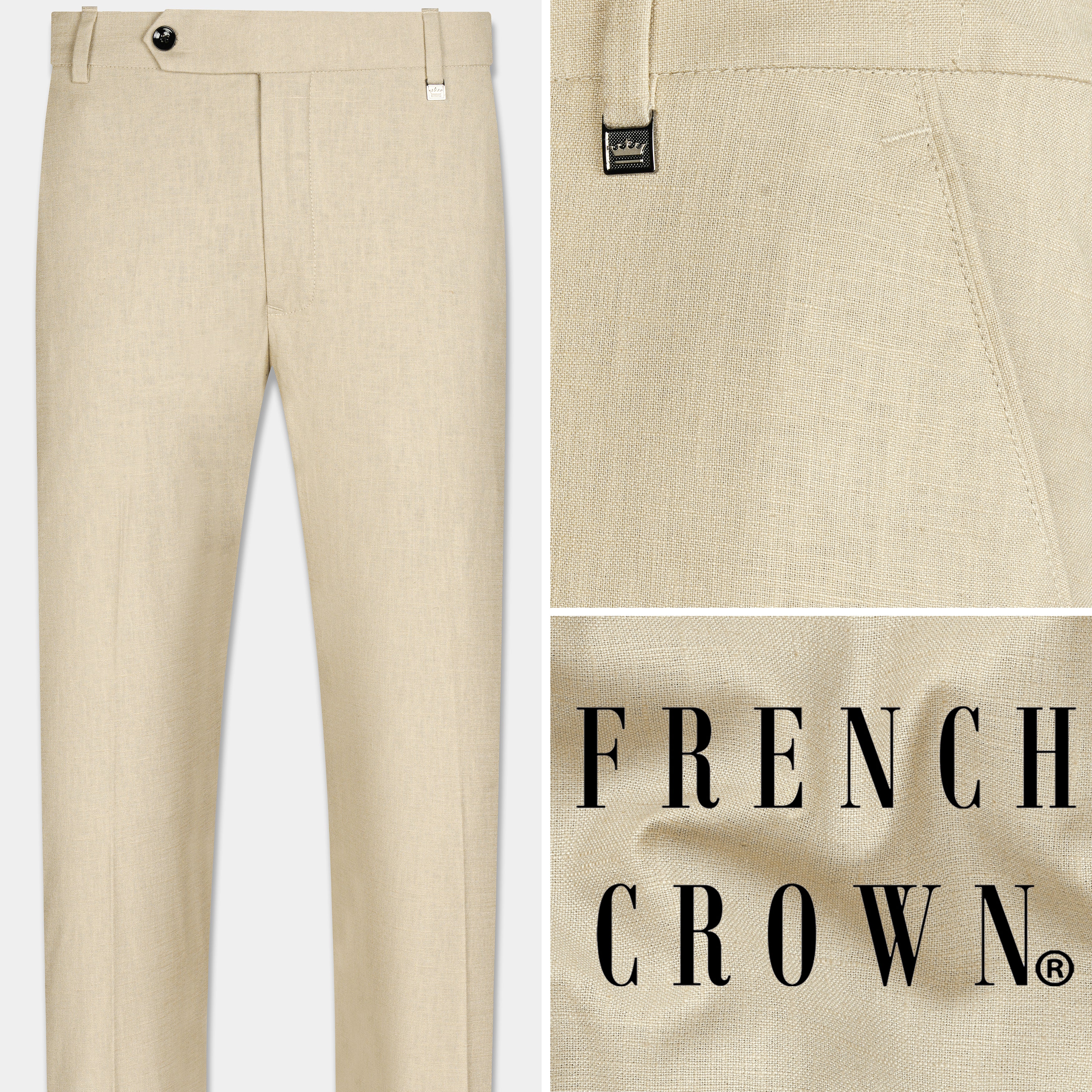 Jeans & Pants | French Crown Shadow Brown Slim Fit Trouser | Freeup