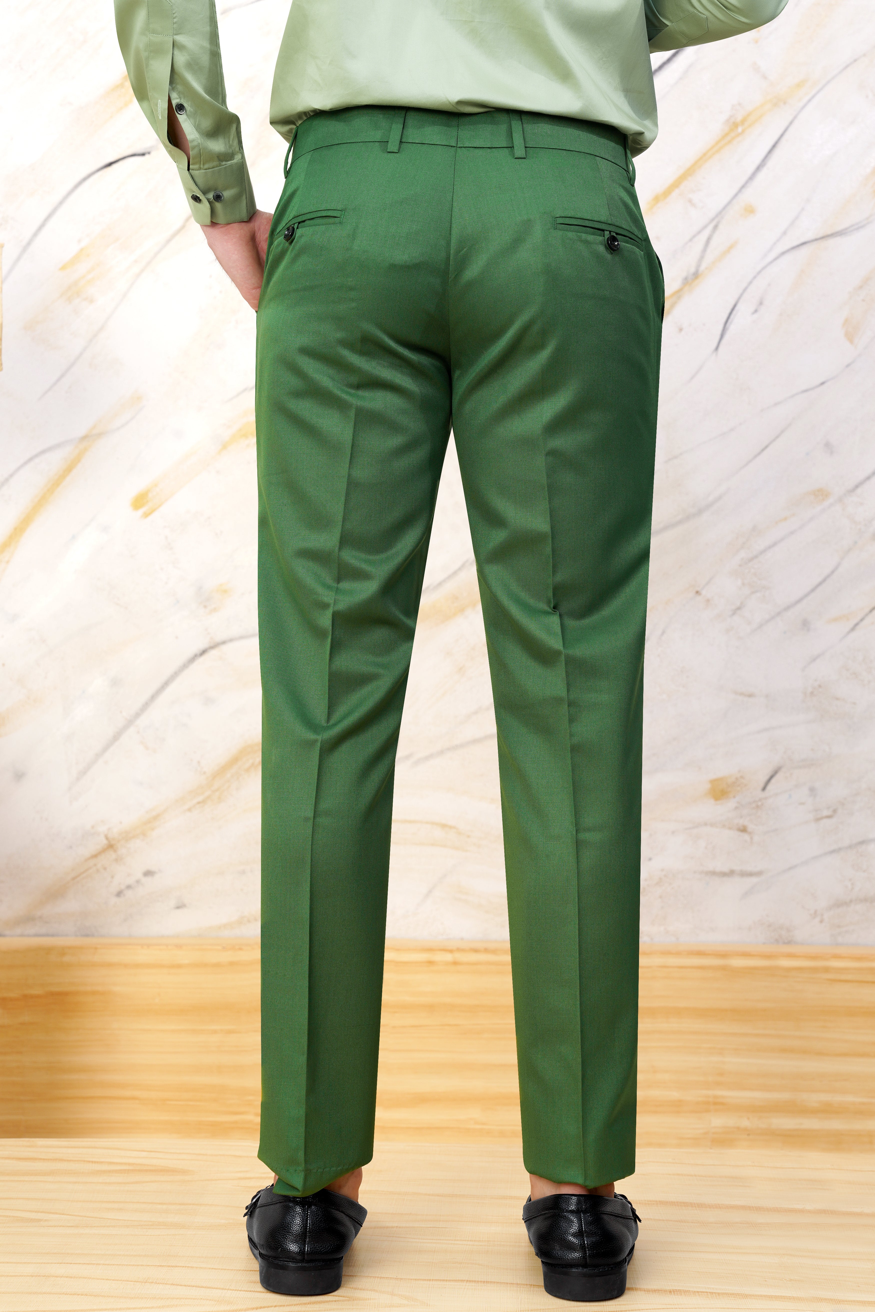 Como Green Wool Rich Pant T3065-28, T3065-30, T3065-32, T3065-34, T3065-36, T3065-38, T3065-40, T3065-42, T3065-44