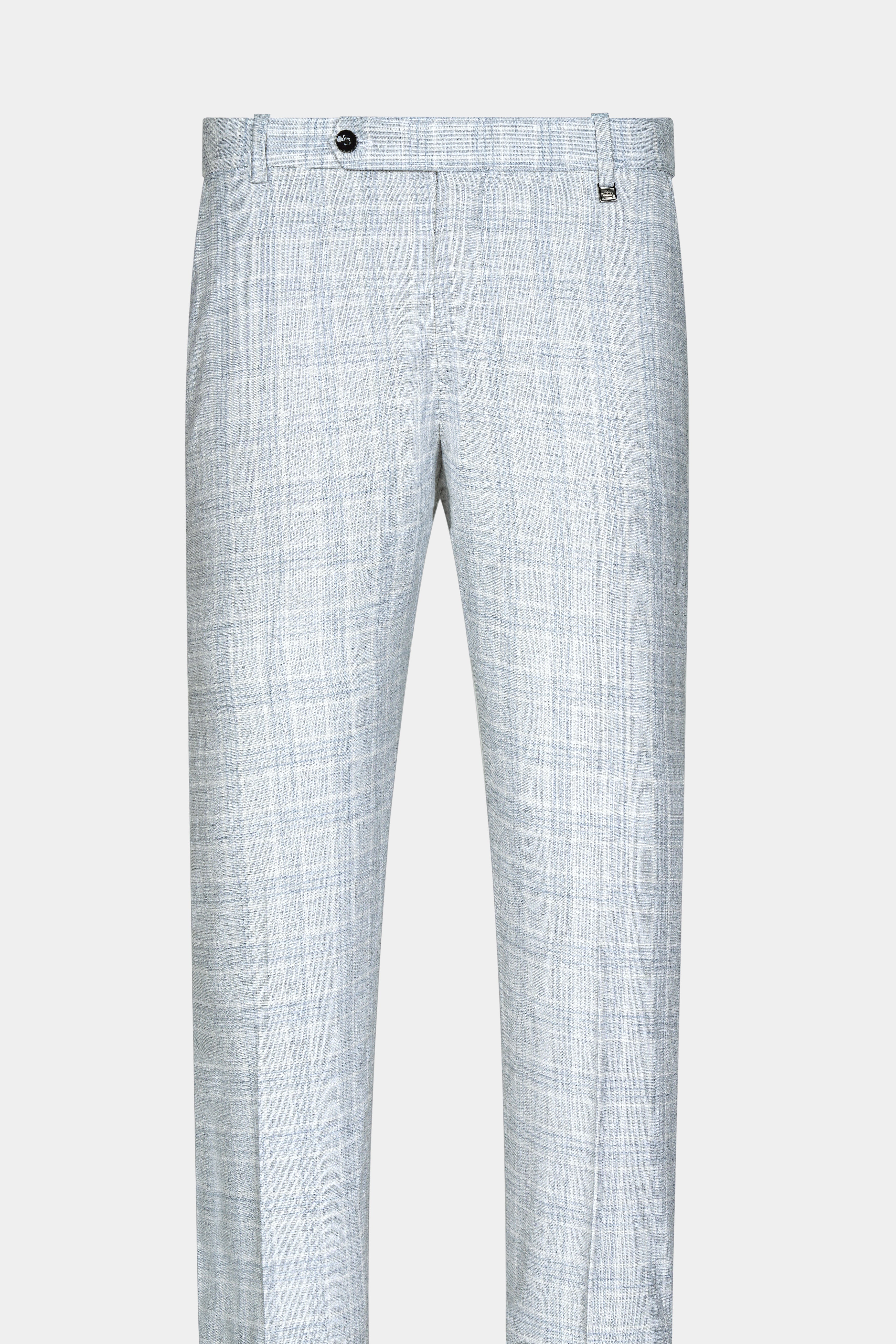 Gainsboro Blue Plaid Wool Rich Pant T3076-28, T3076-30, T3076-32, T3076-34, T3076-36, T3076-38, T3076-40, T3076-42, T3076-44