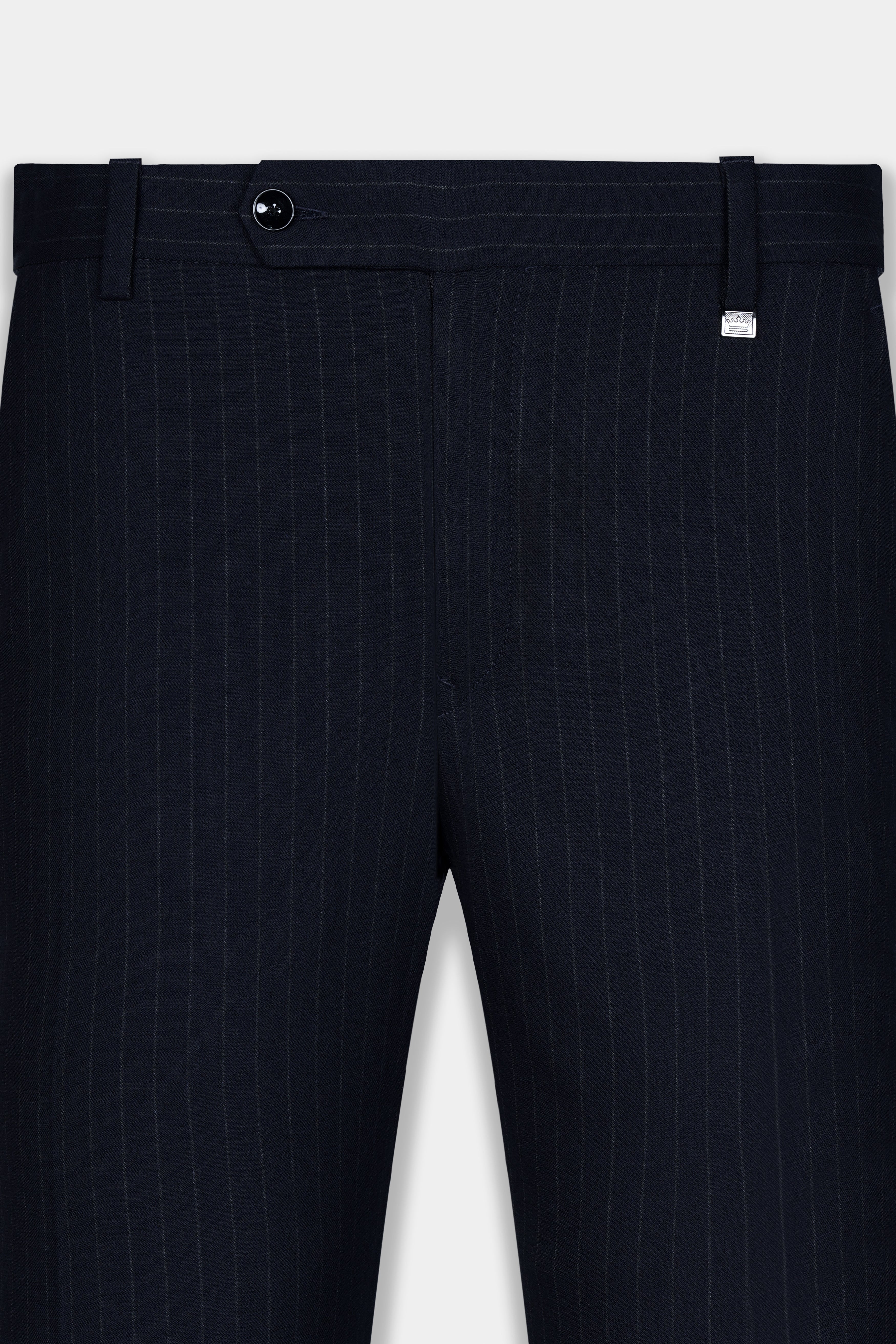 Broncos Blue Striped Wool Rich Stretchable Waistband Pant