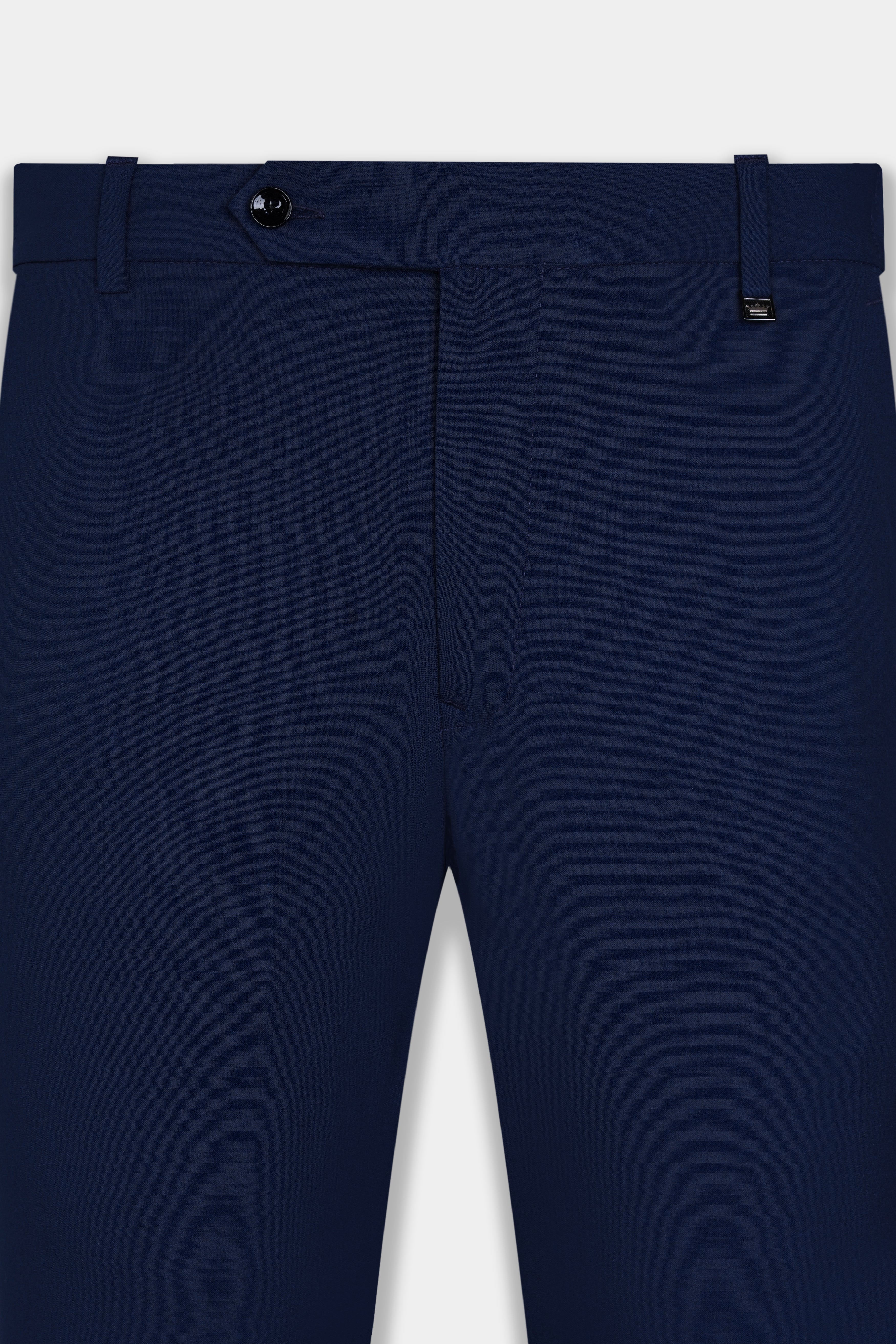 Midnight Blue Wool Rich Stretchable Waistband Pant