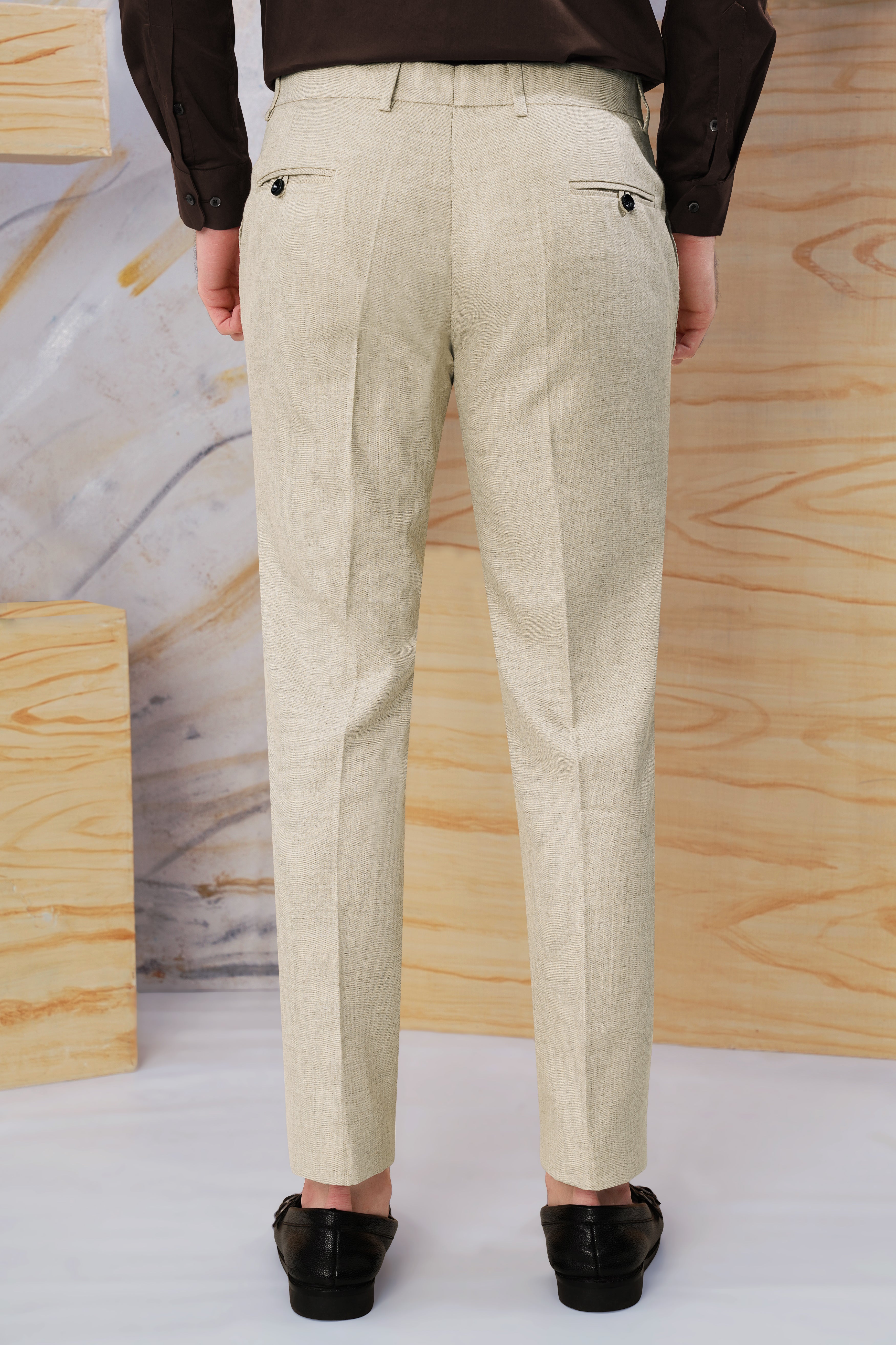 Oyster Cream Luxurious Linen Pant