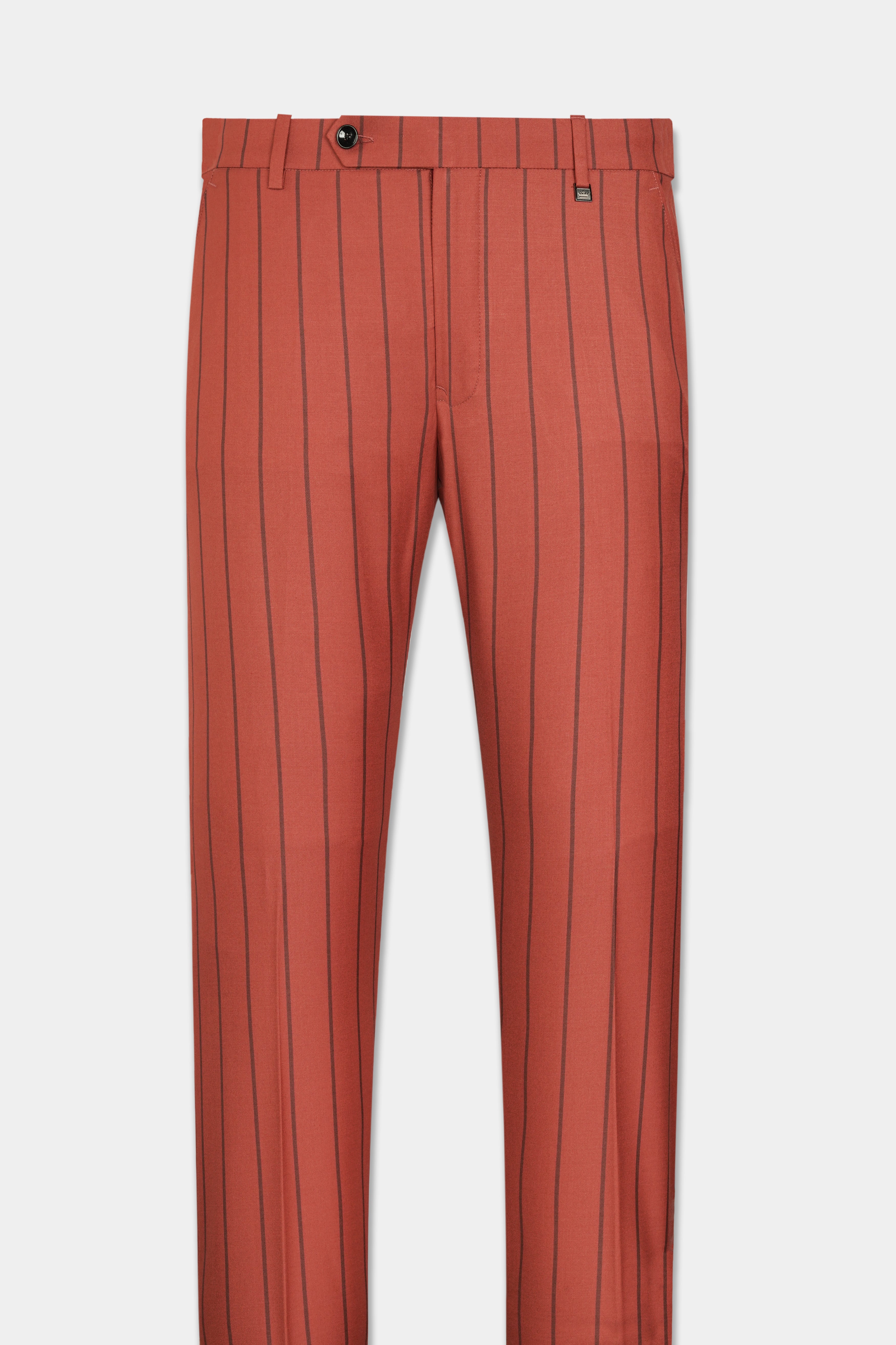 Mojo Red Striped Wool Rich Pant