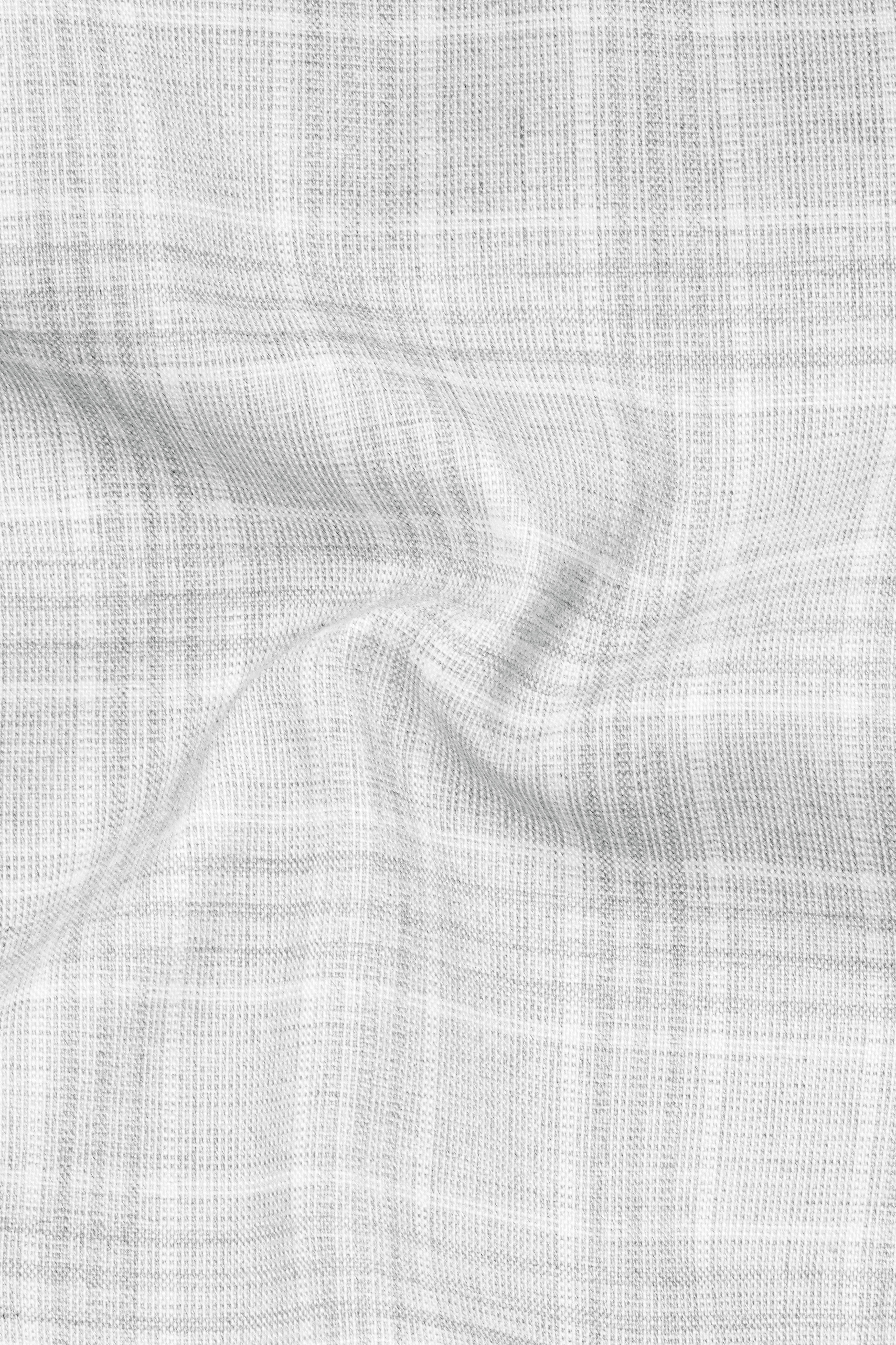 Cloud Gray Plaid Wool Rich Pant