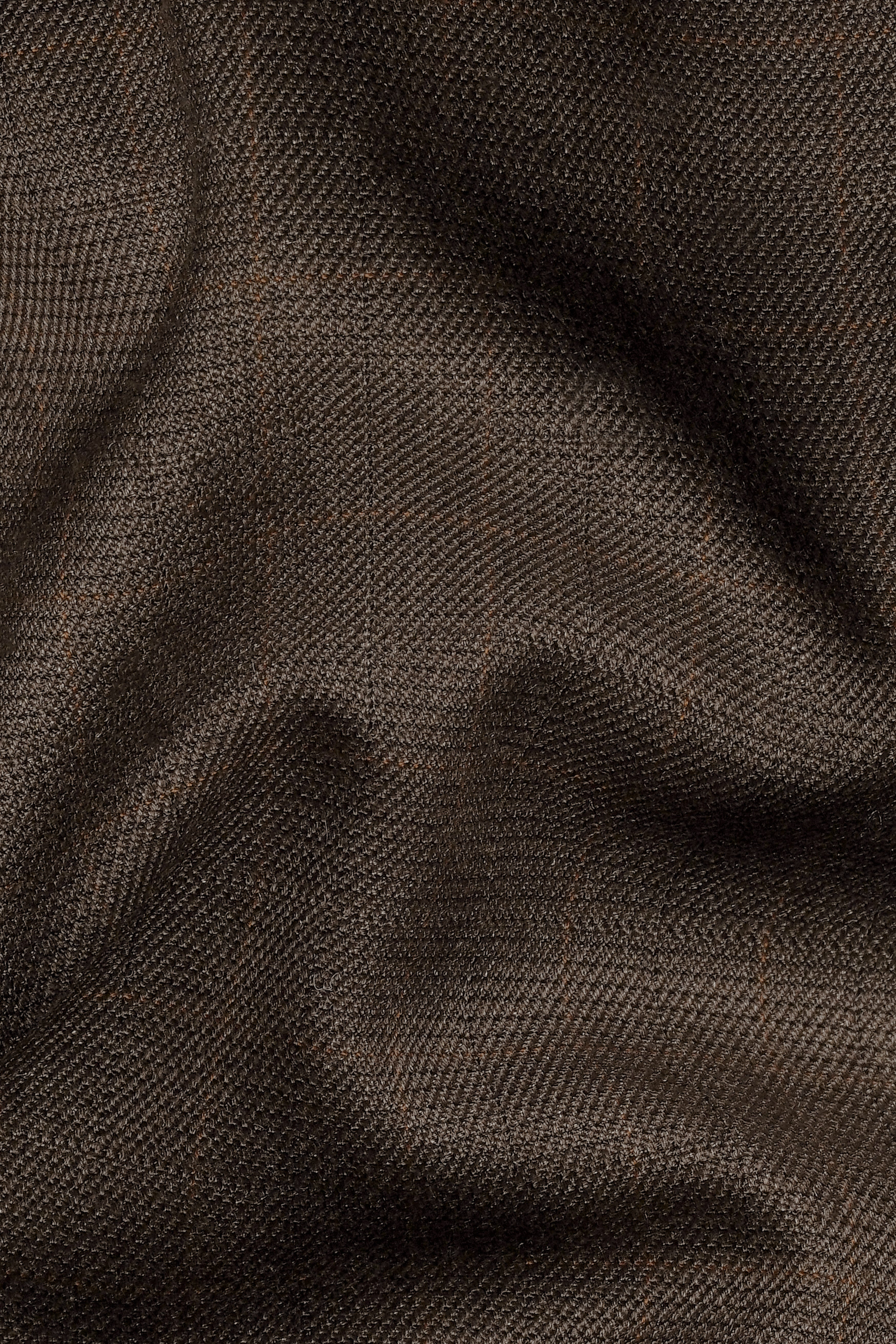 Matterhorn Brown Subtle Checkered Wool Rich Stretchable Waistband Pant