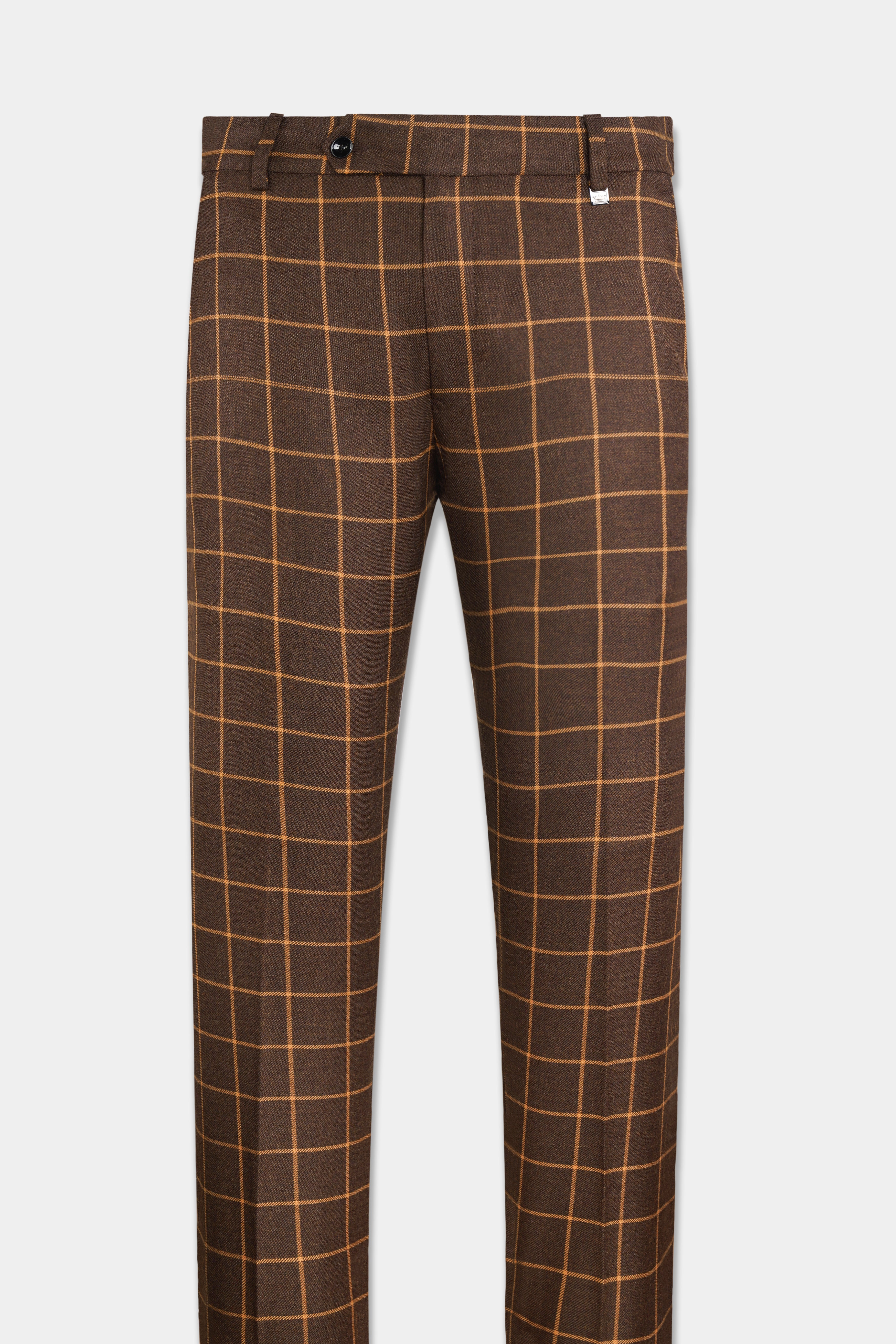 Eclipse Brown Windowpane Tweed Pant