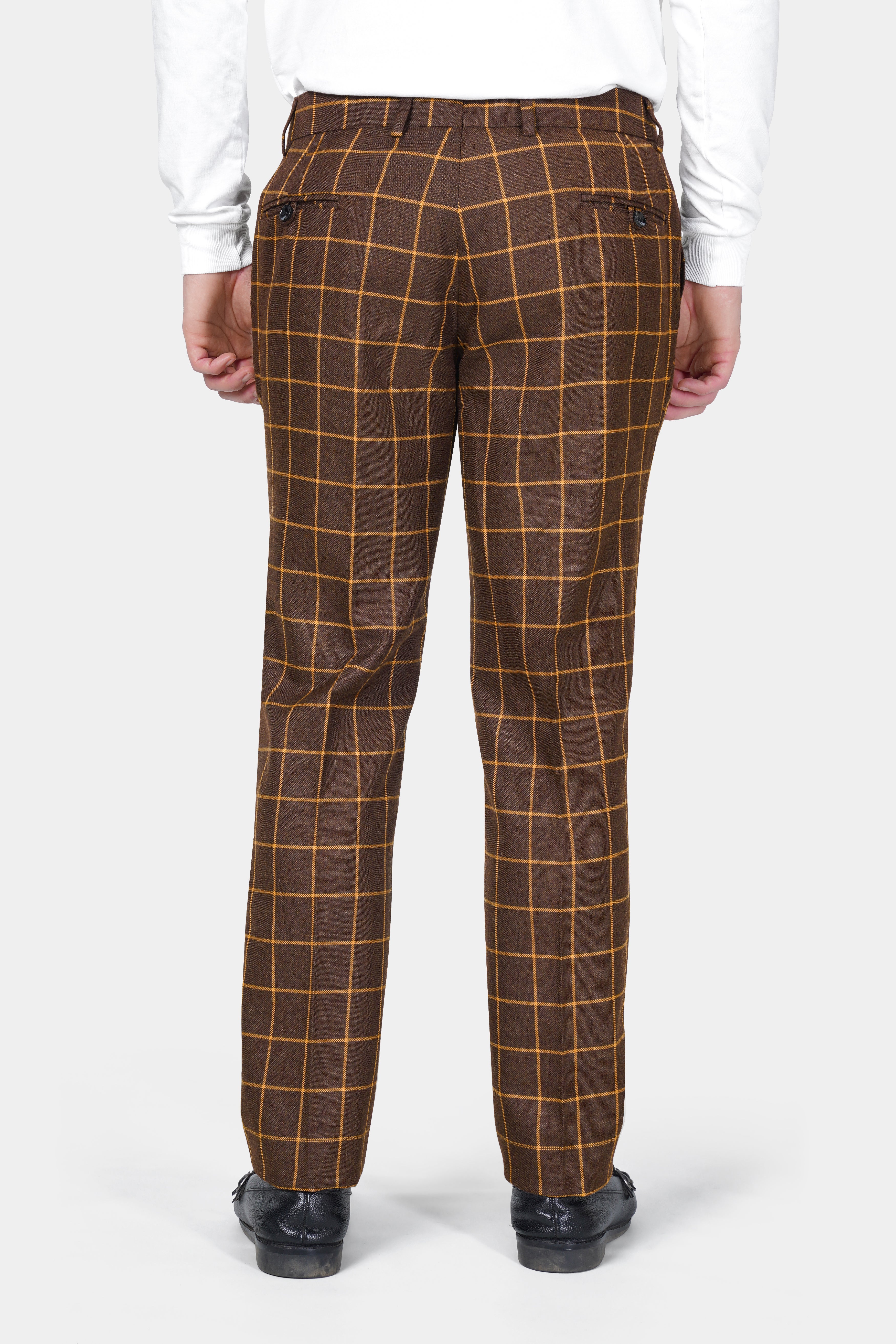 Eclipse Brown Windowpane Tweed Pant