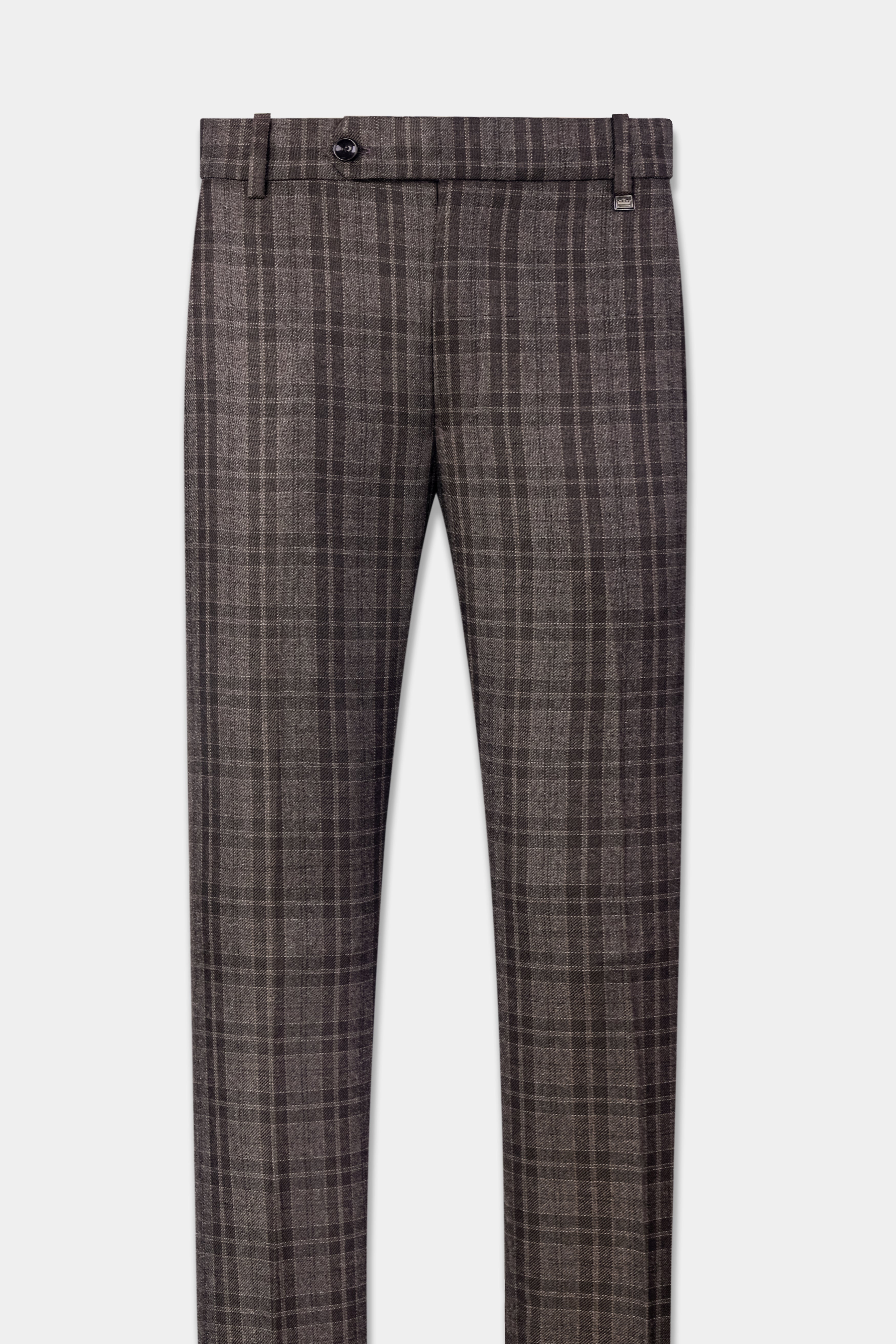 Thunder Brown Plaid Tweed Pant