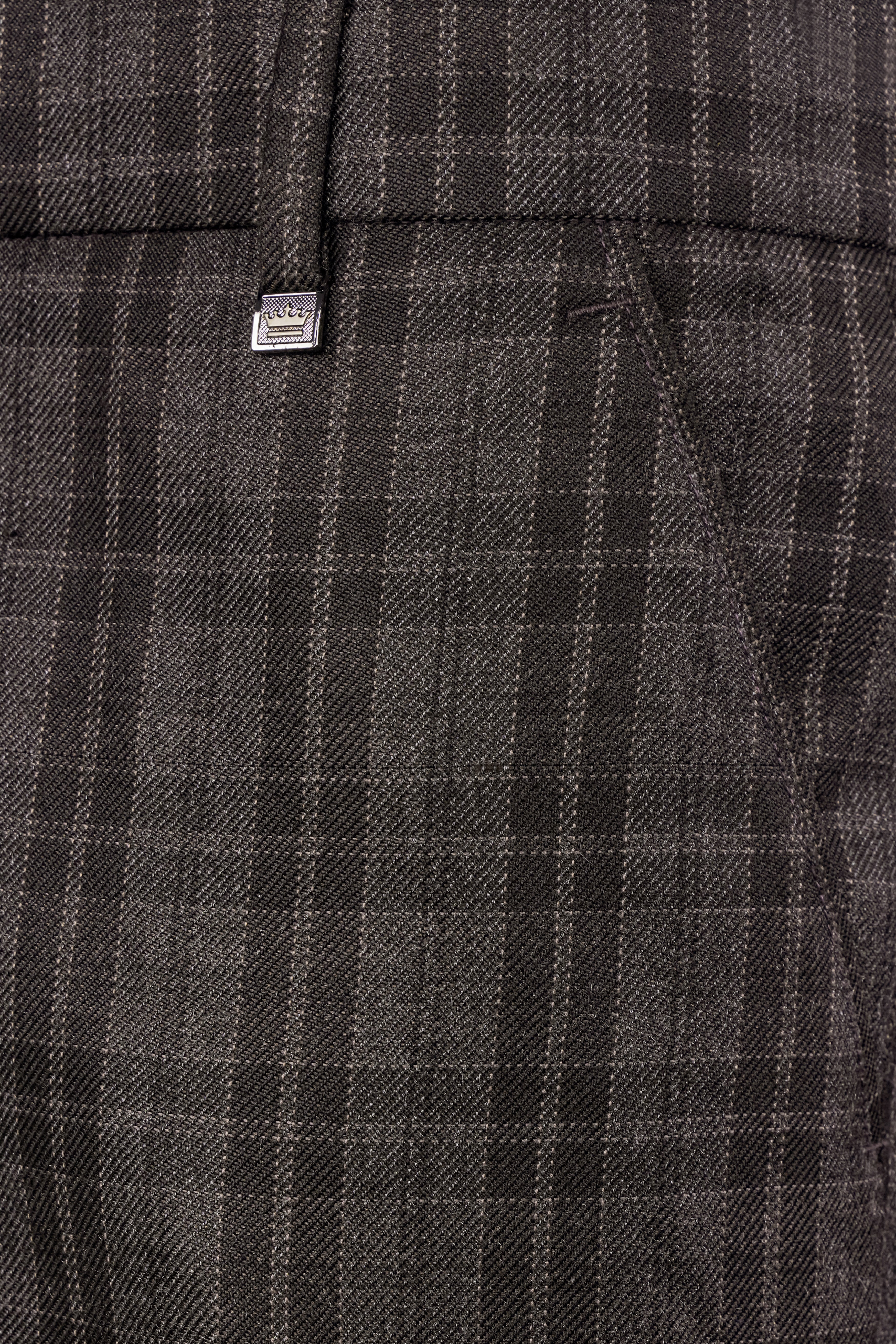 Thunder Brown Plaid Tweed Pant