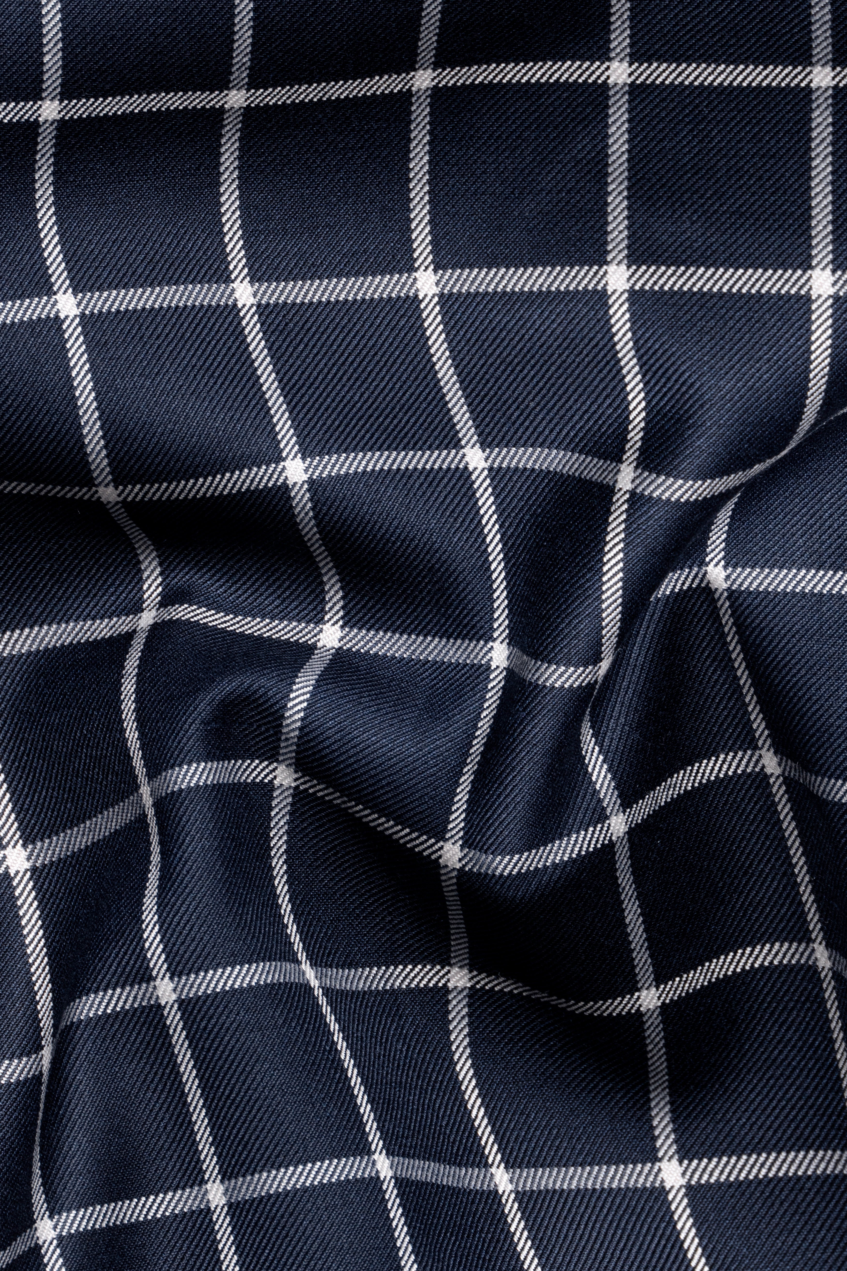 Yarn Dyed Linen Check - Azure/Black Yarn Dyed Linen Check - Azure/Black