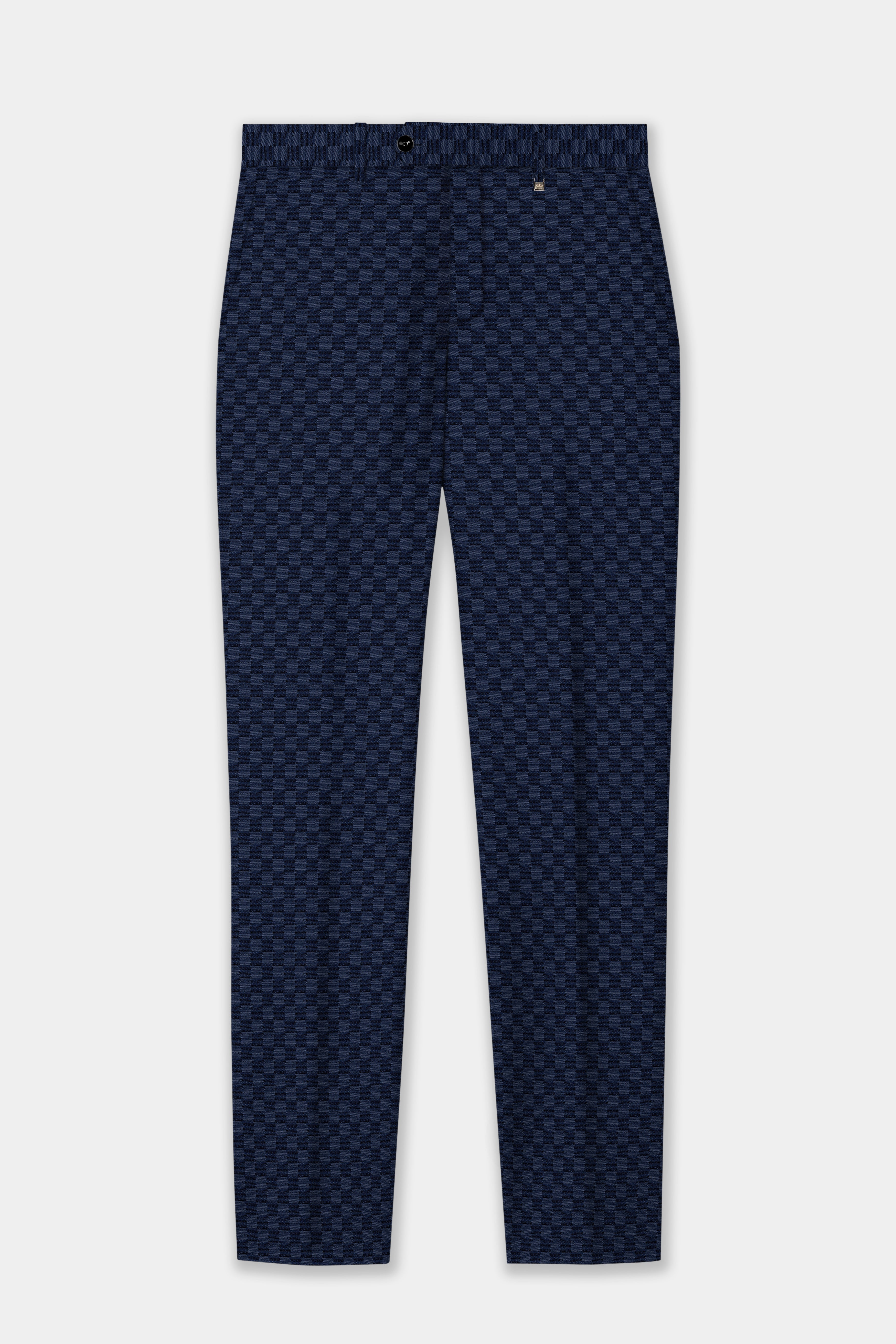 Midnight Blue Textured Pant