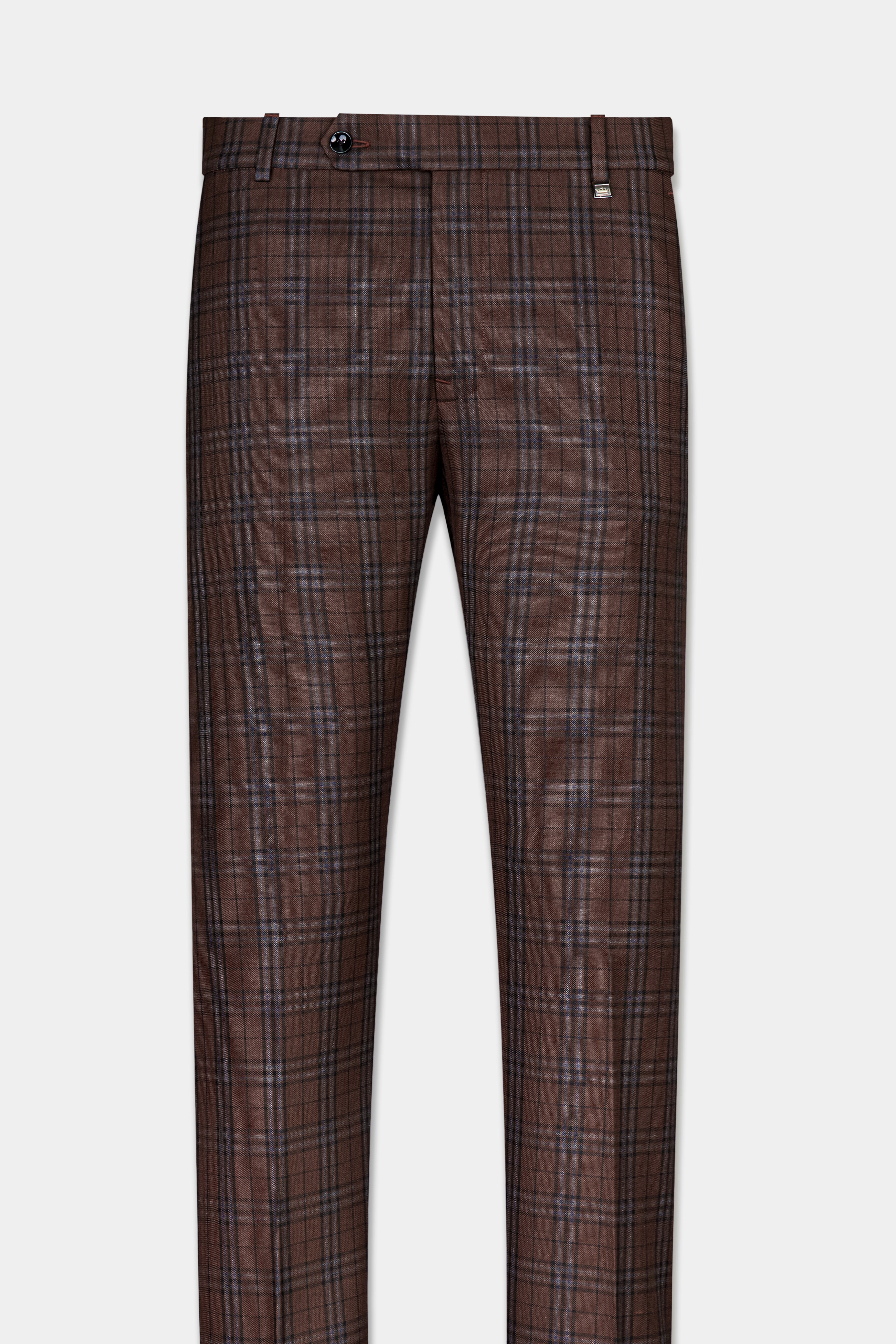 Buy Men Brown Check Slim Fit Formal Trousers Online - 586948 | Peter England