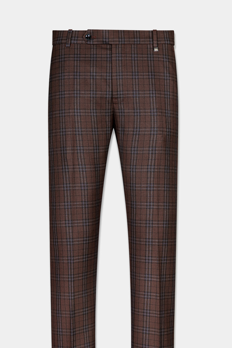 GINGERBREAD PLAID WOOL BLEND PANT