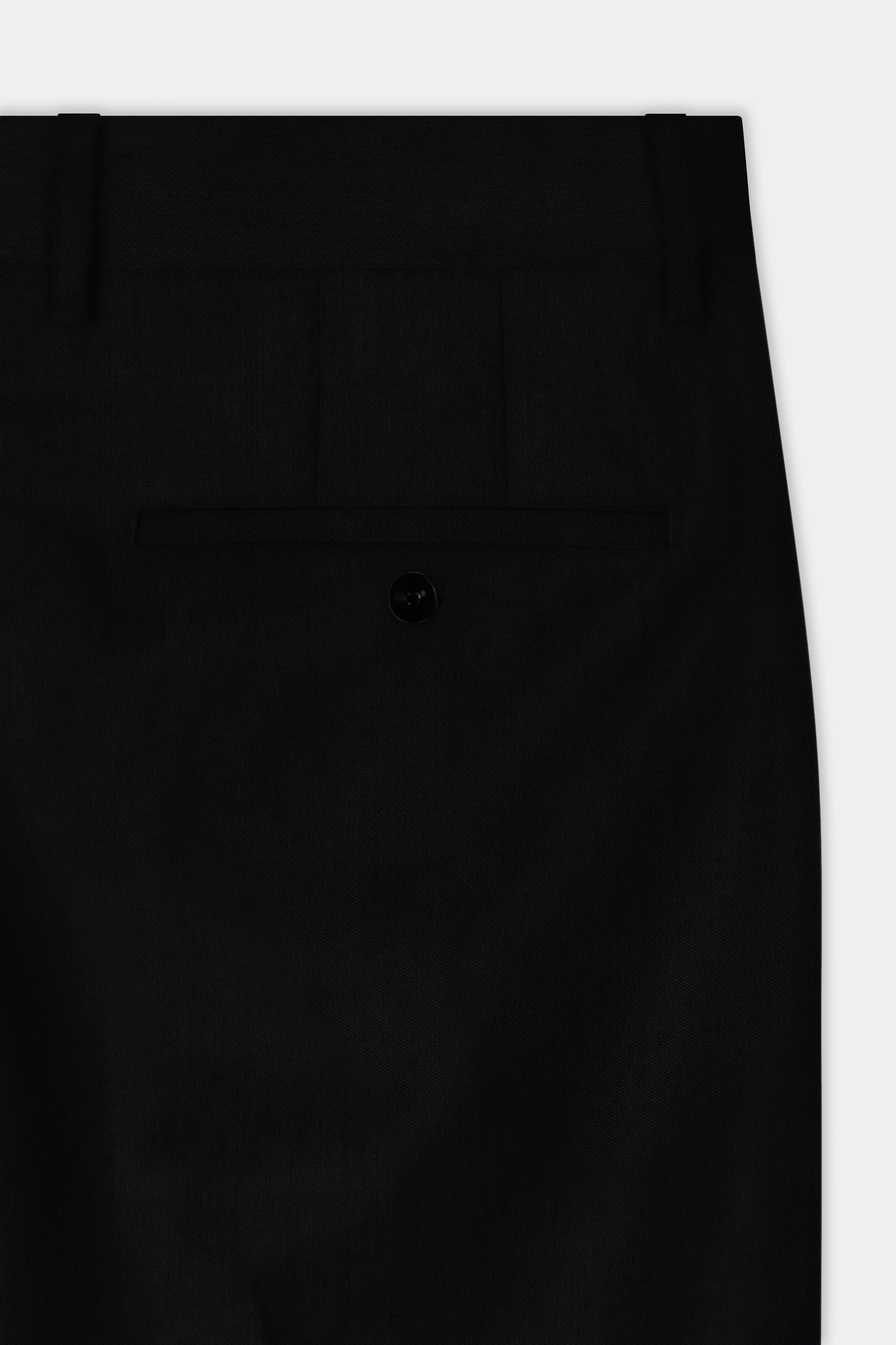 Jade Black Plain Solid Wool Blend Pant