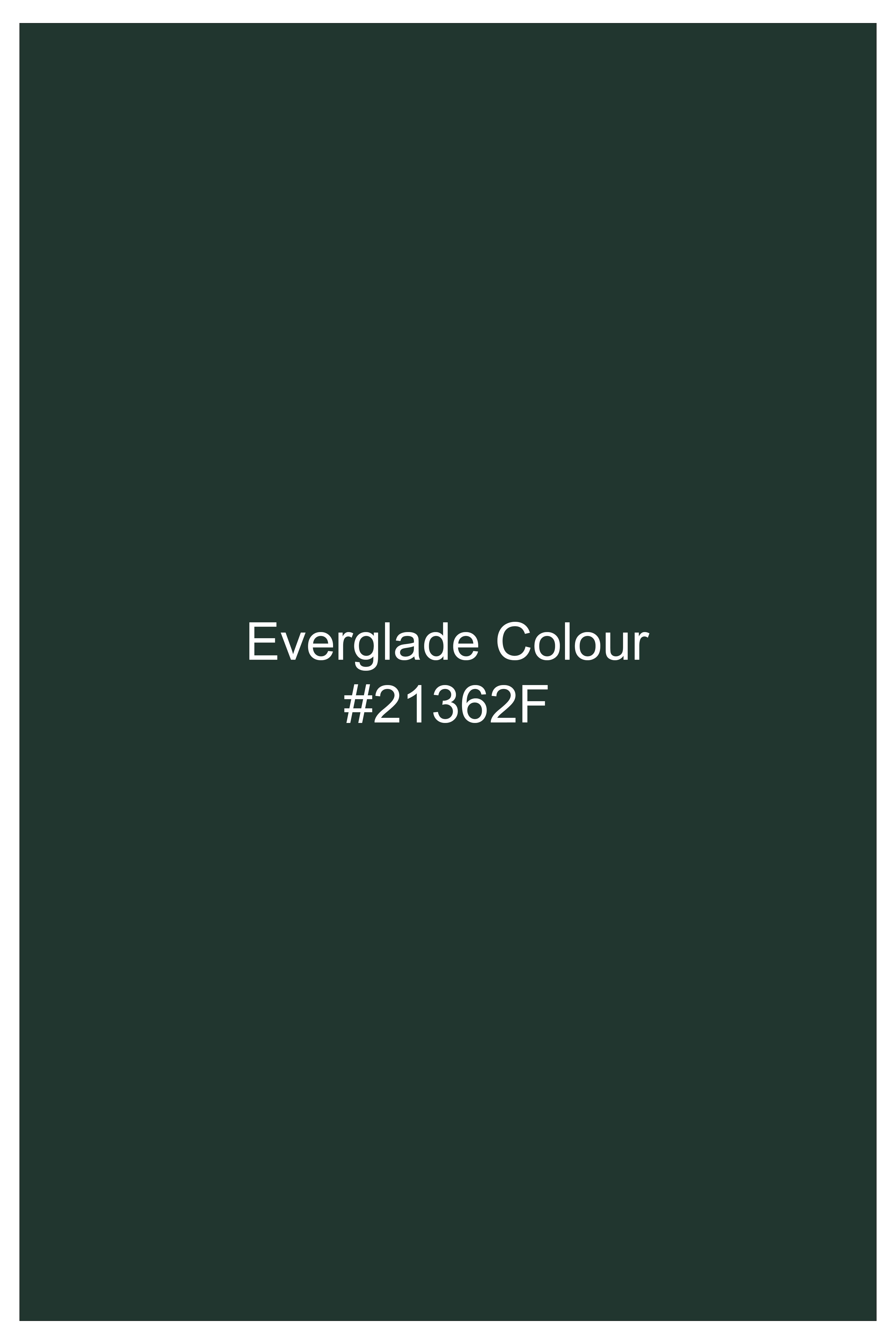 Everglade Green Plain Solid Wool Blend Pant