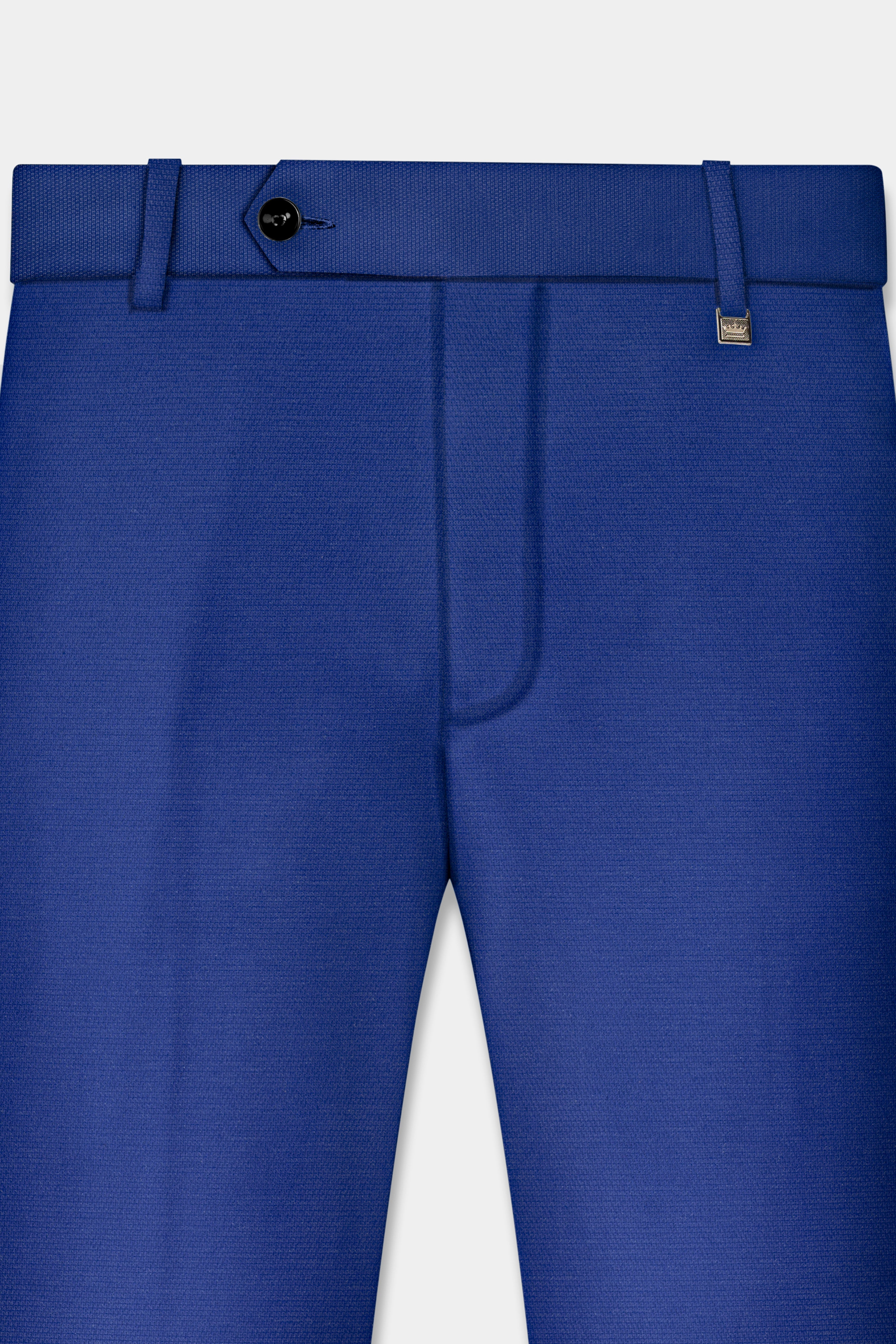 Catalina Blue Dobby Textured Wool Blend Pant