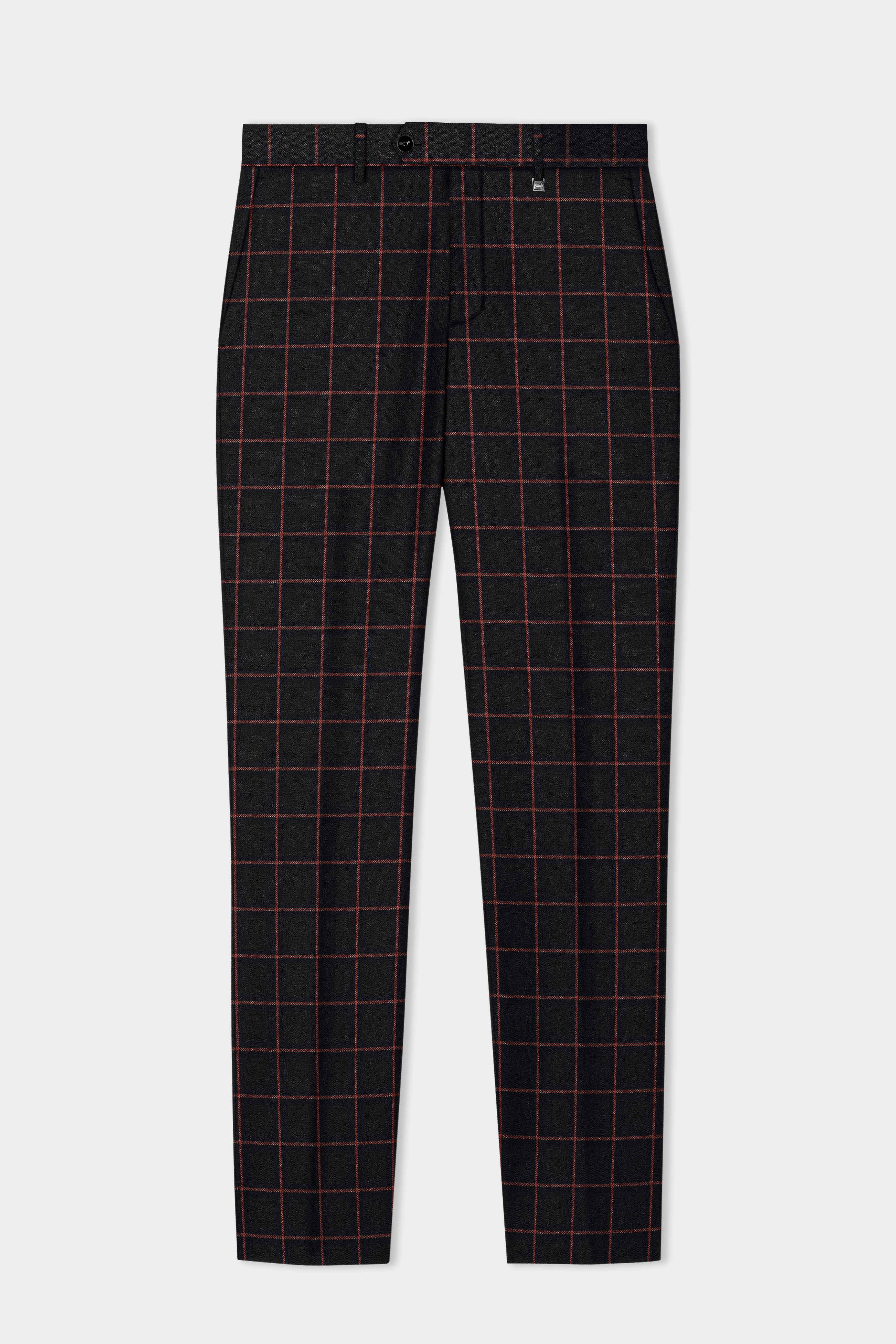 Moccaccino Brown Windowpane Tweed Pant