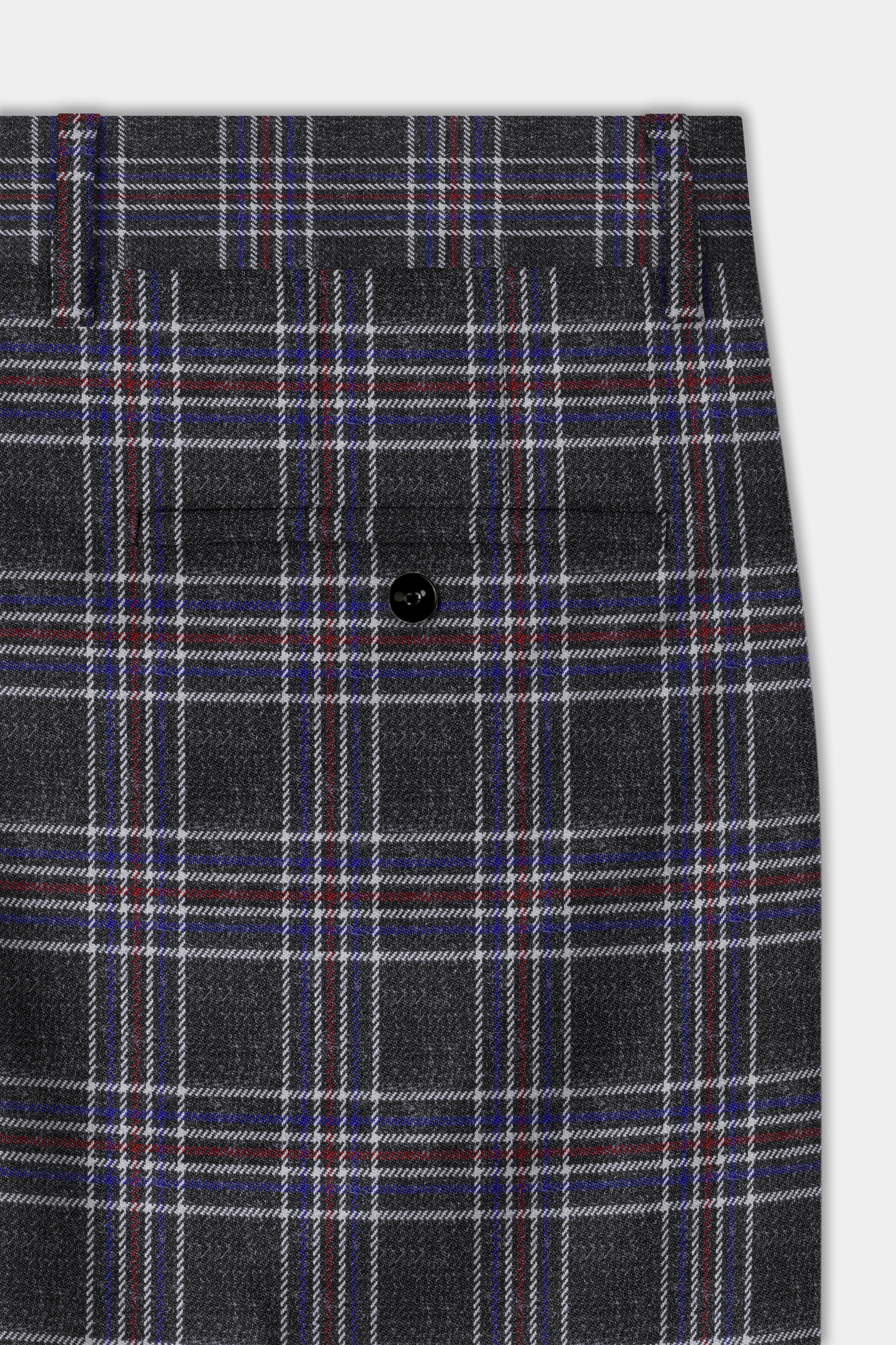 Tuatara Gray Multicolour Plaid Tweed Pant