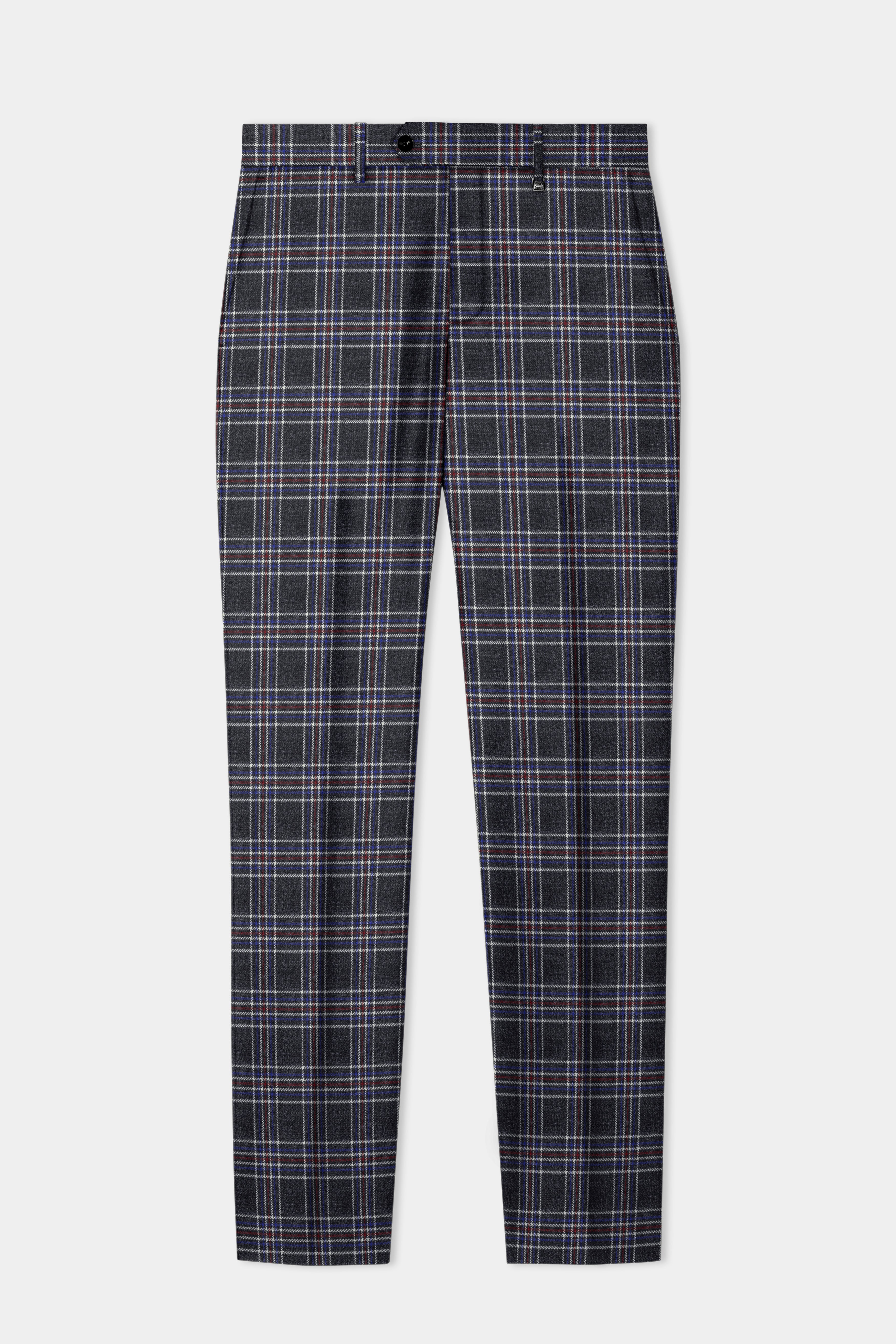 Tuatara Gray Multicolour Plaid Tweed Pant